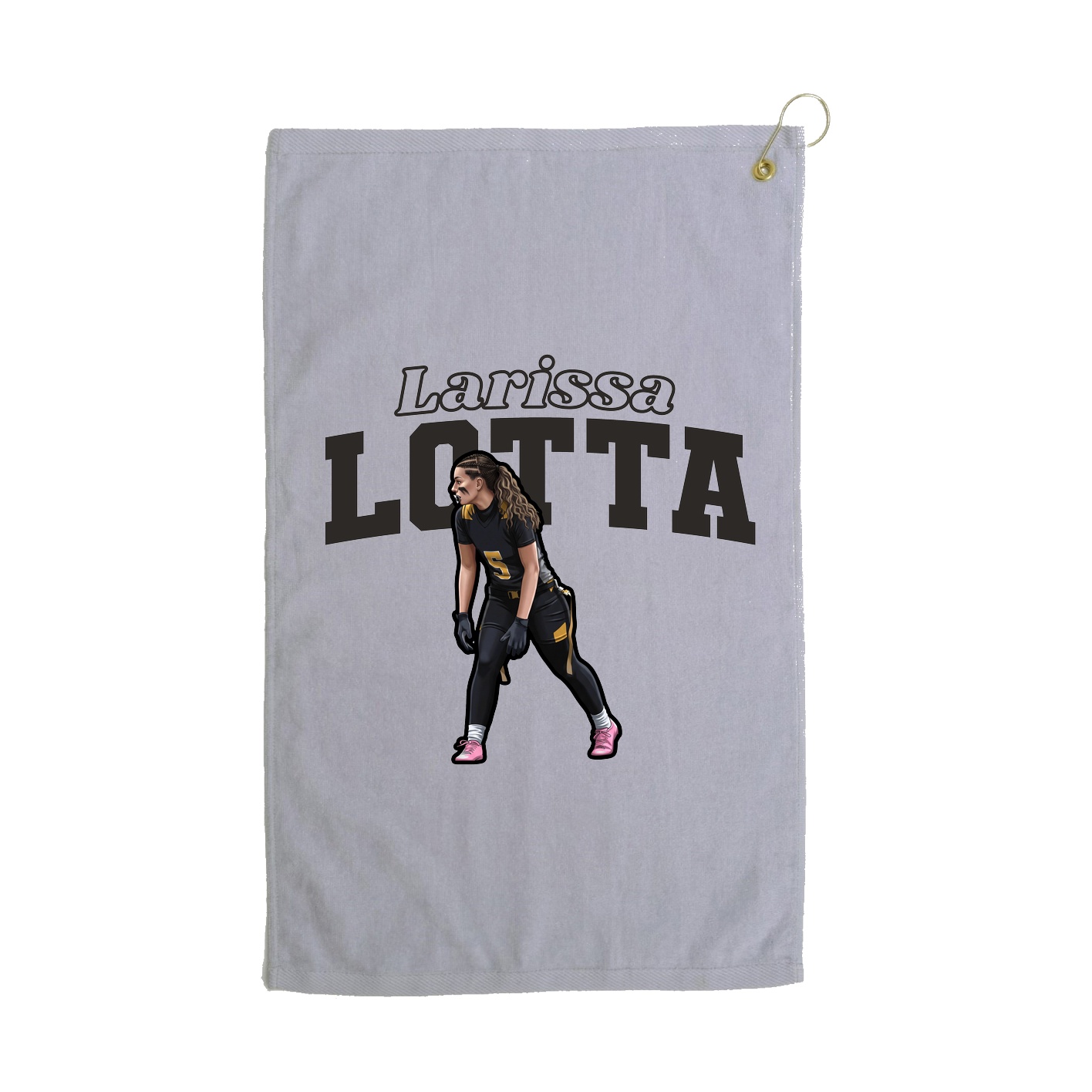 Golf Towel — Name Arch in Grey