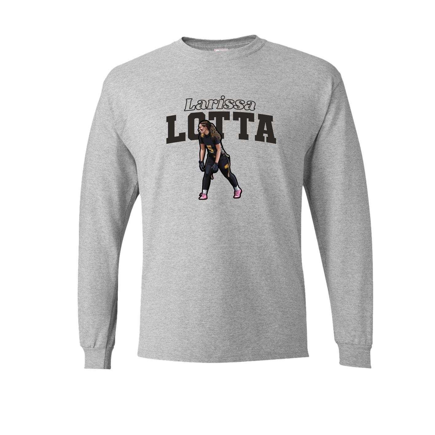 Long Sleeve Tee — Name Arch in Grey
