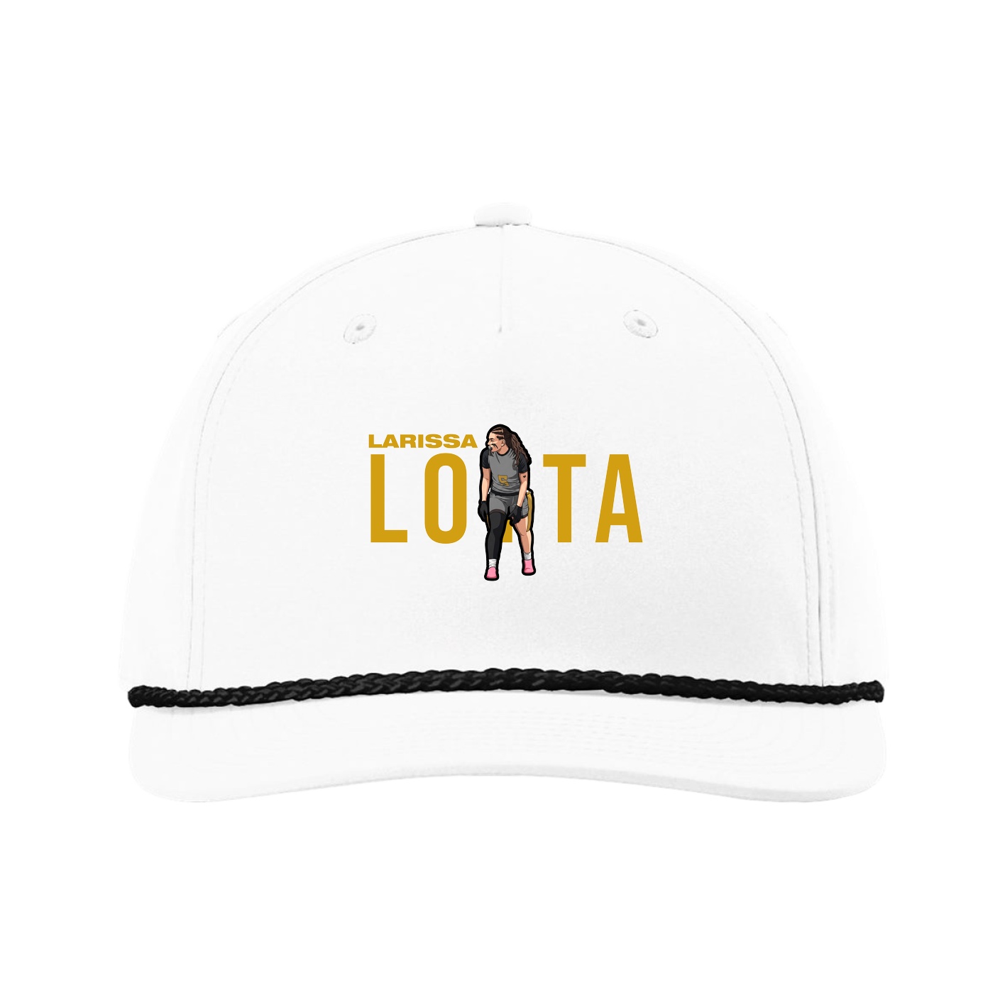 Five-Panel Classic Rope Cap — Player Name in White