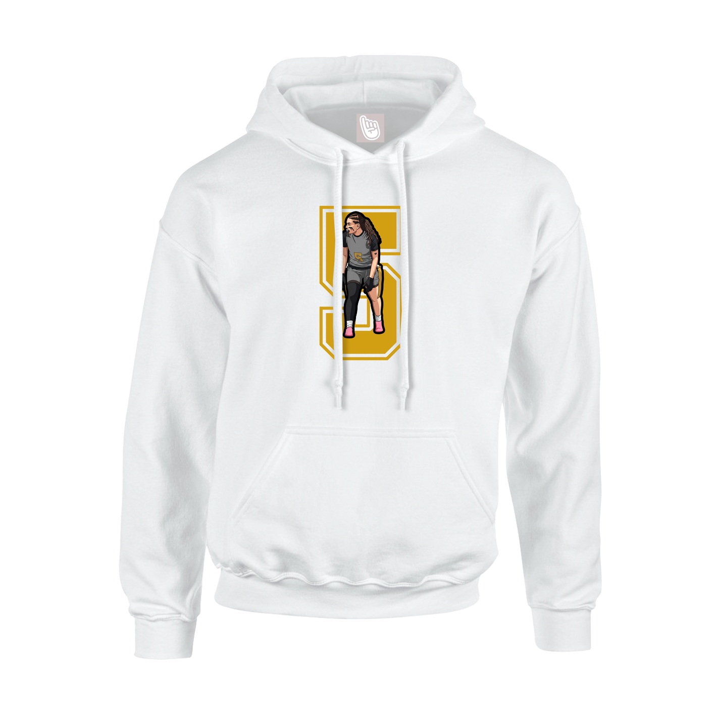 Hoodie — Number in White