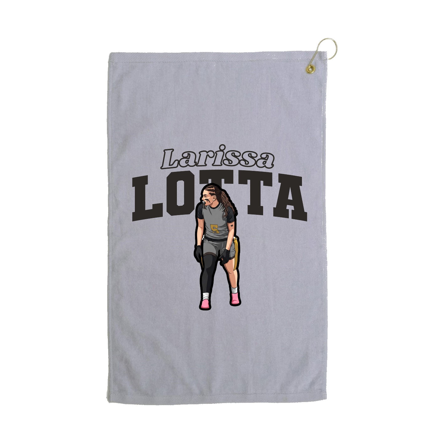 Golf Towel — Name Arch in Grey
