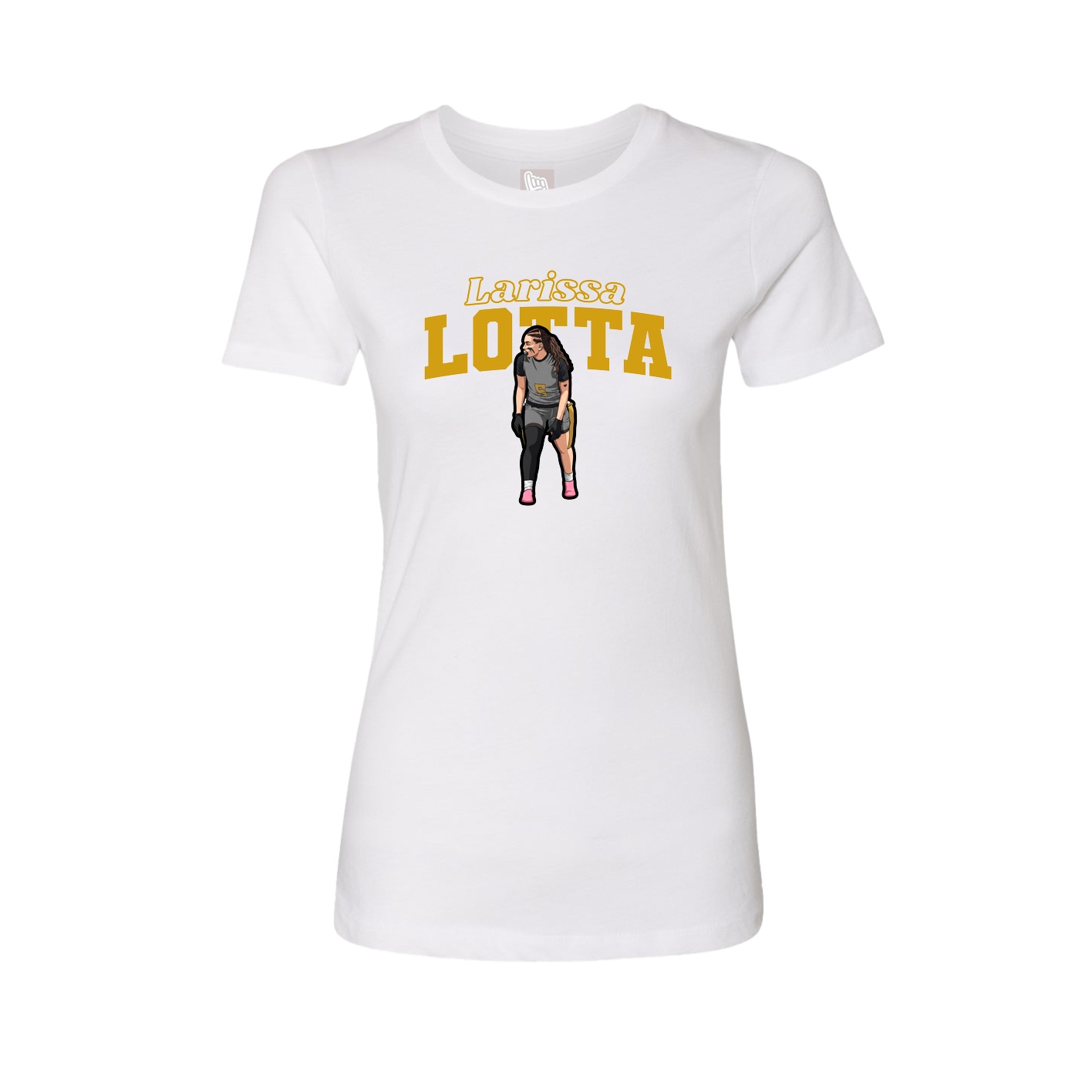 Fitted Women's Tee — Name Arch in White