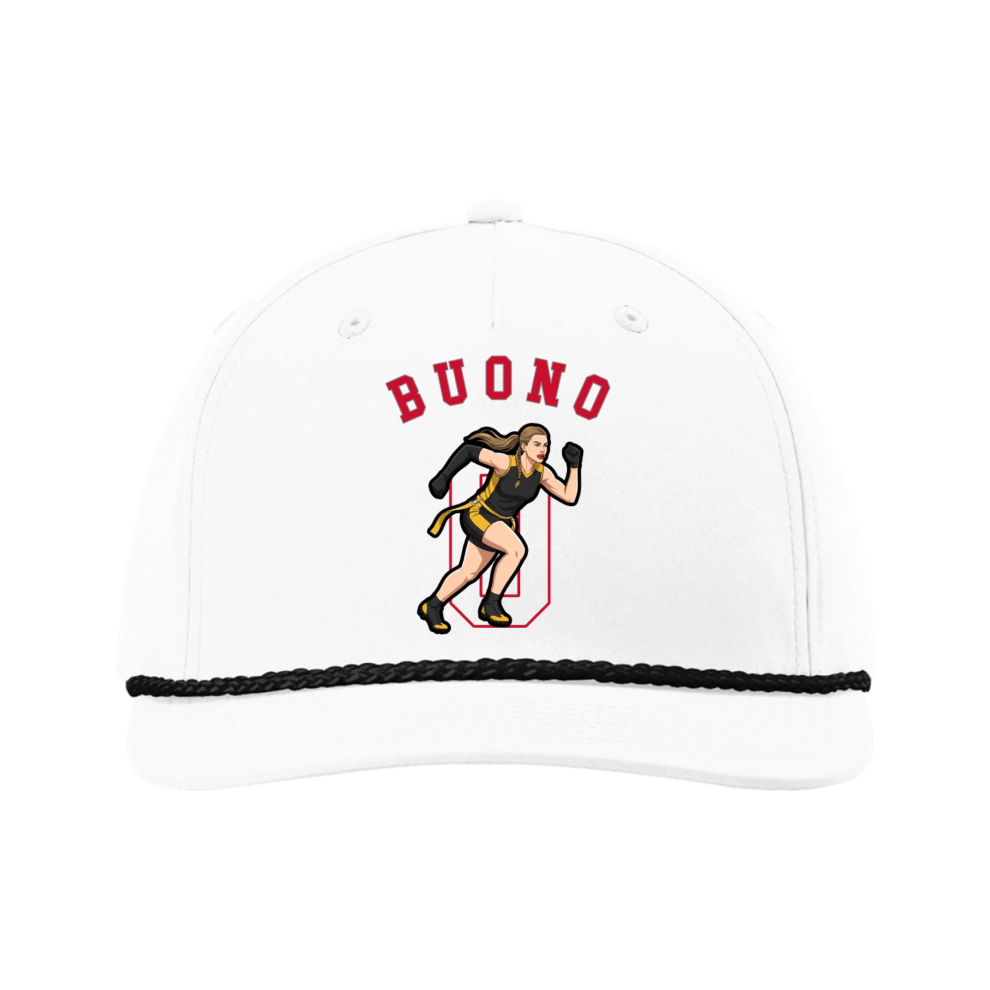 Five-Panel Classic Rope Cap — Shirsey Arch in White