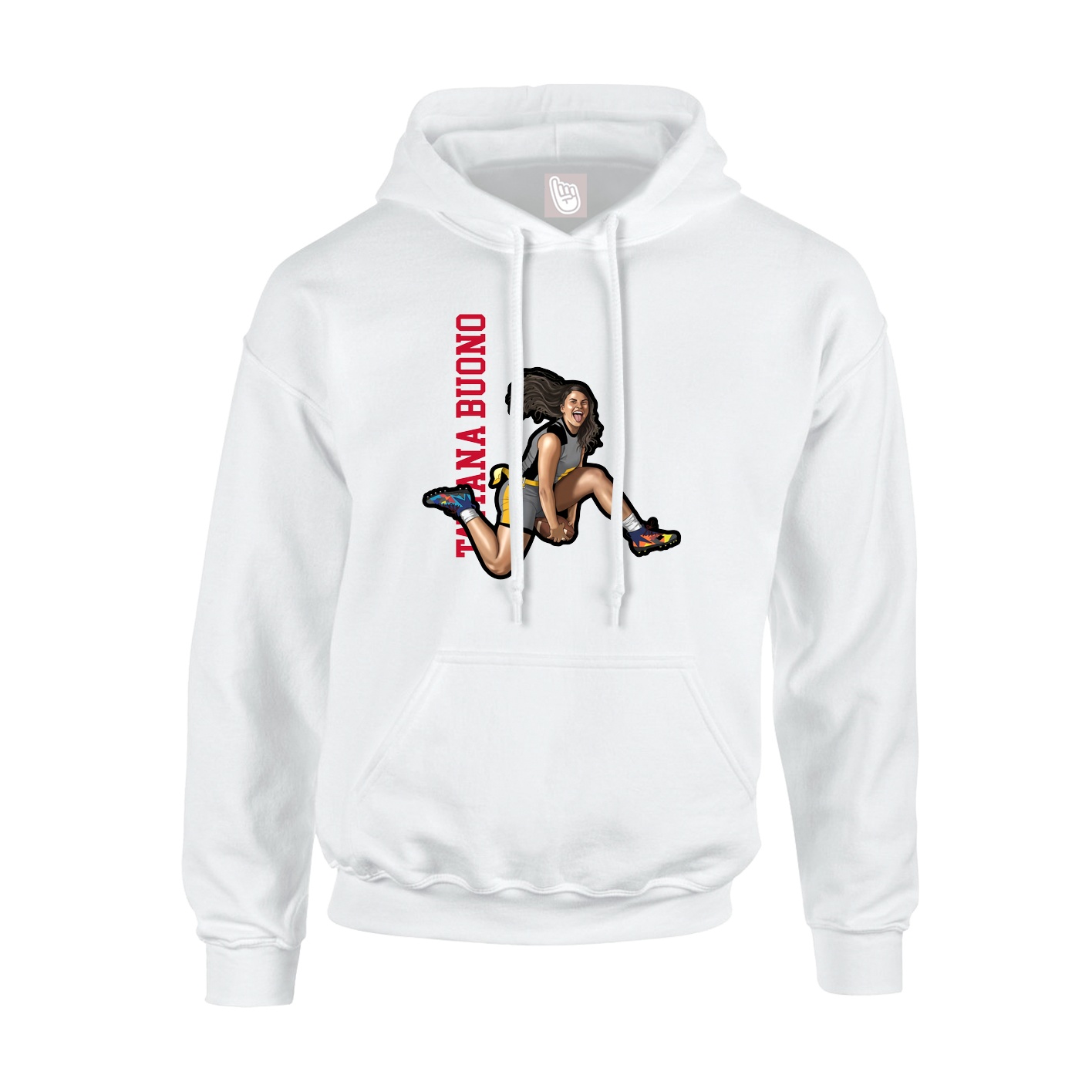 Youth Hoodie — Name Vertical in White