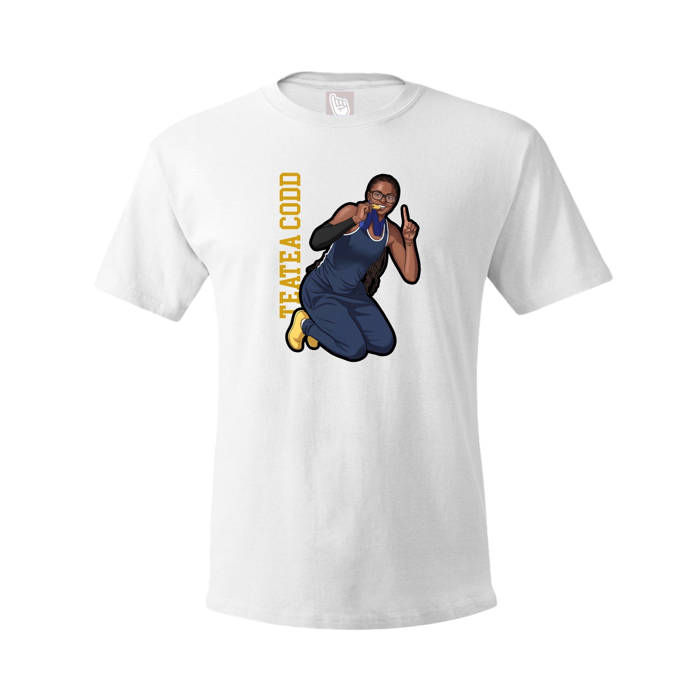 Tee — Name Vertical in White
