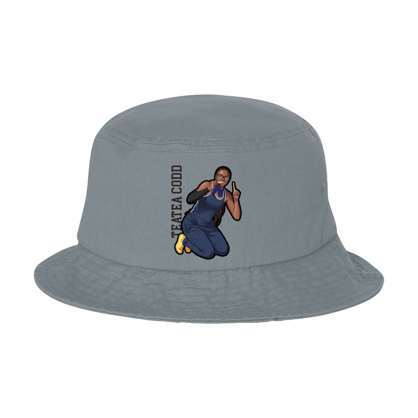 Bucket Cap — Name Vertical in Grey
