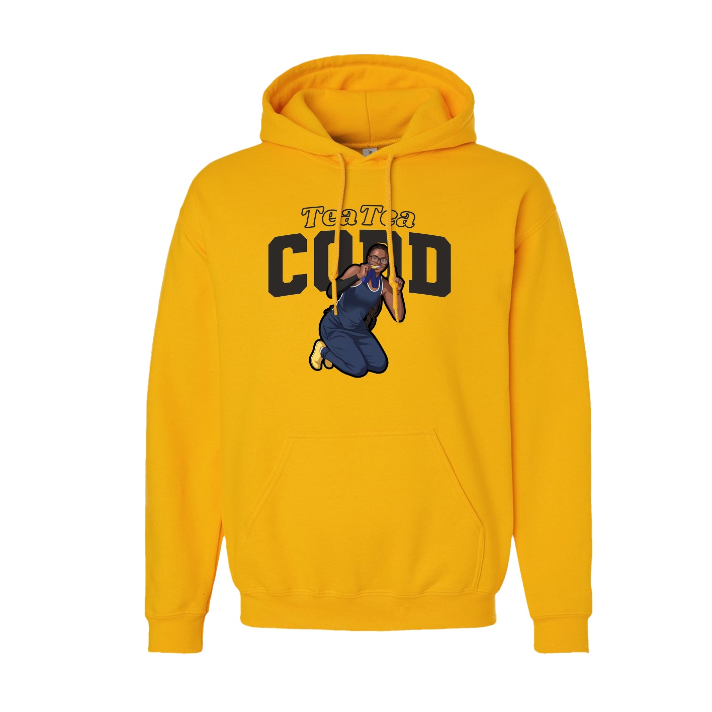 Youth Hoodie — Name Arch in Gold
