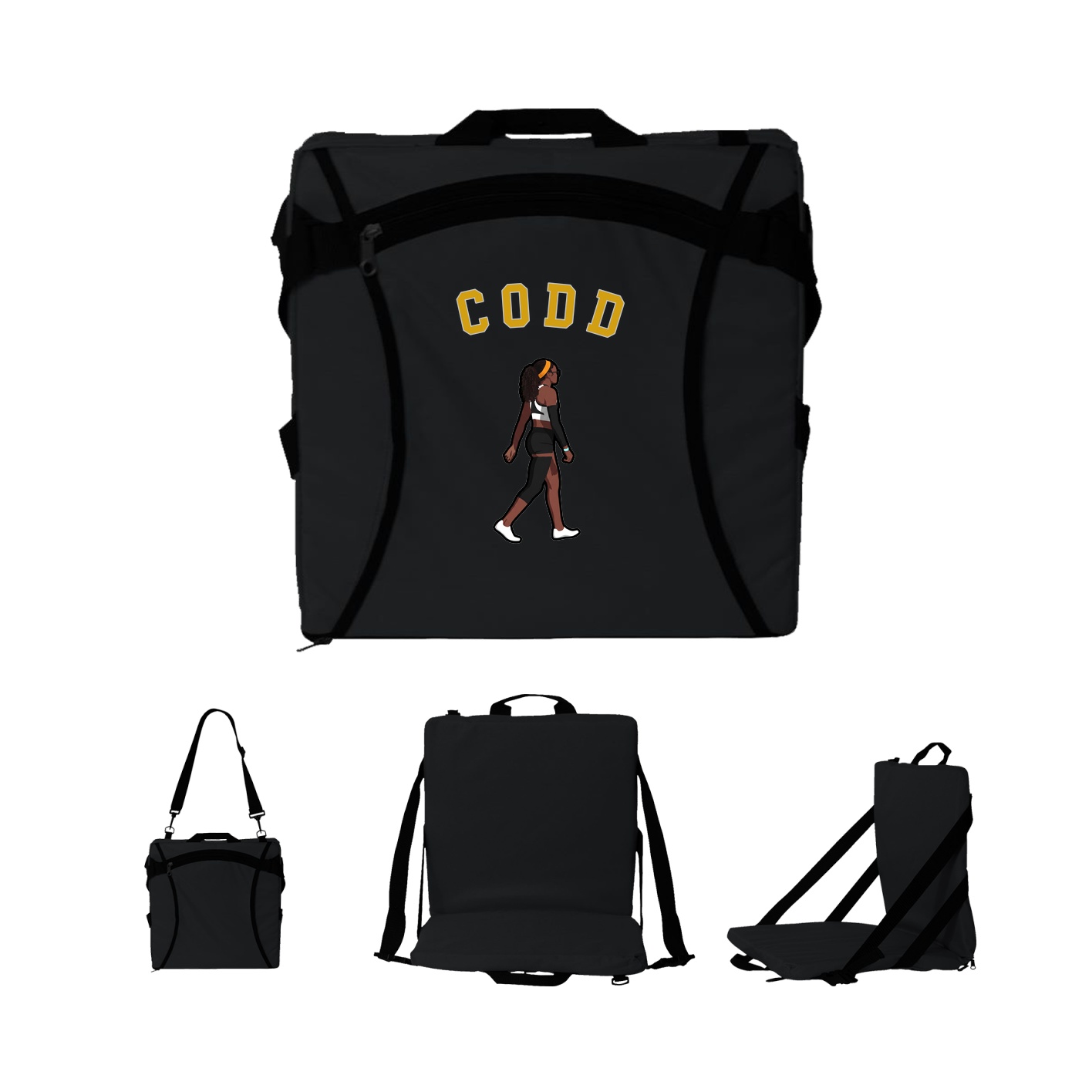 Folding Stadium Seat — Shirsey Arch in Black