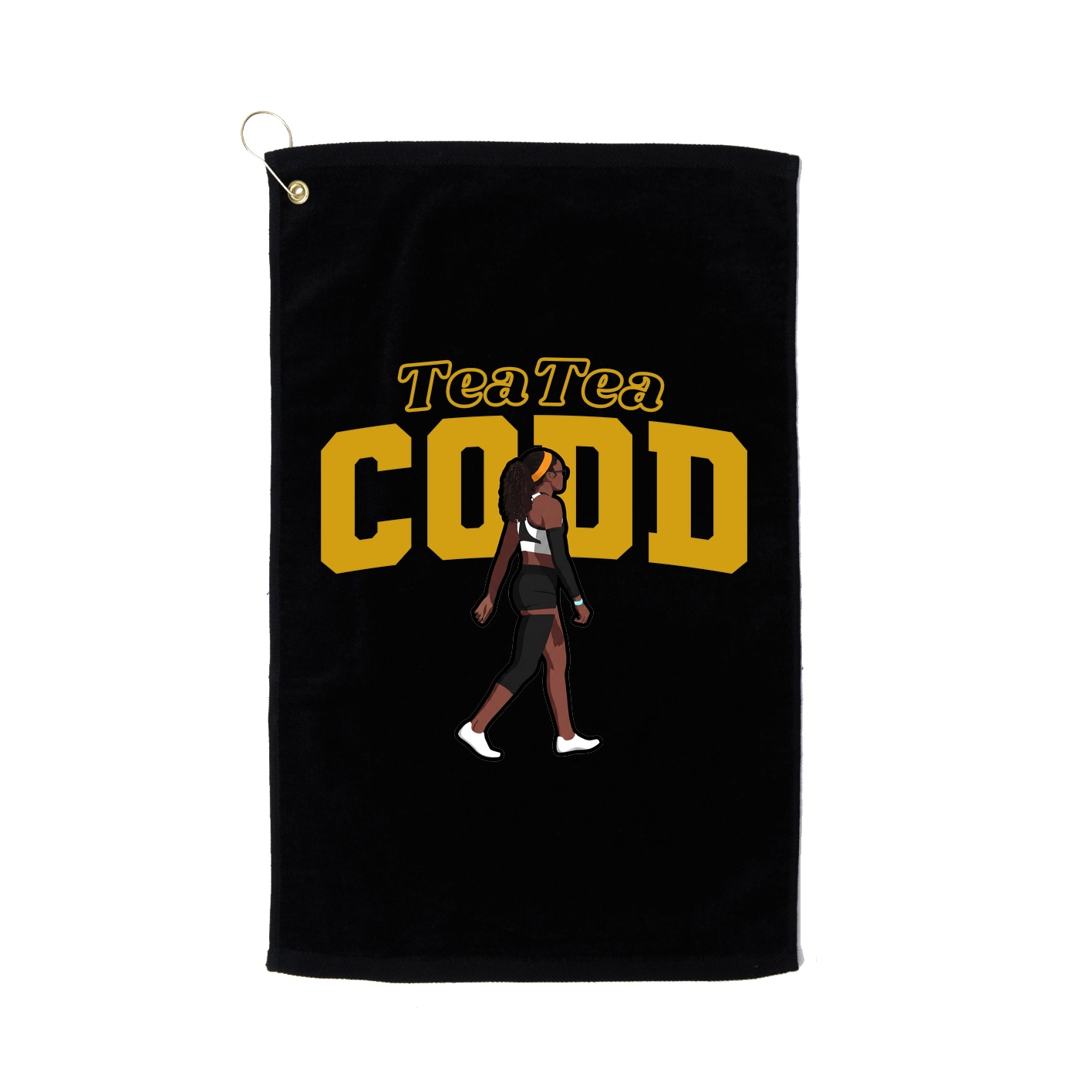 Golf Towel — Name Arch in Black