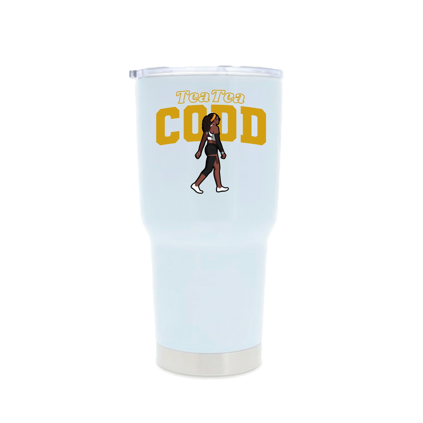 30oz Stainless Steel Tumbler — Name Arch in White
