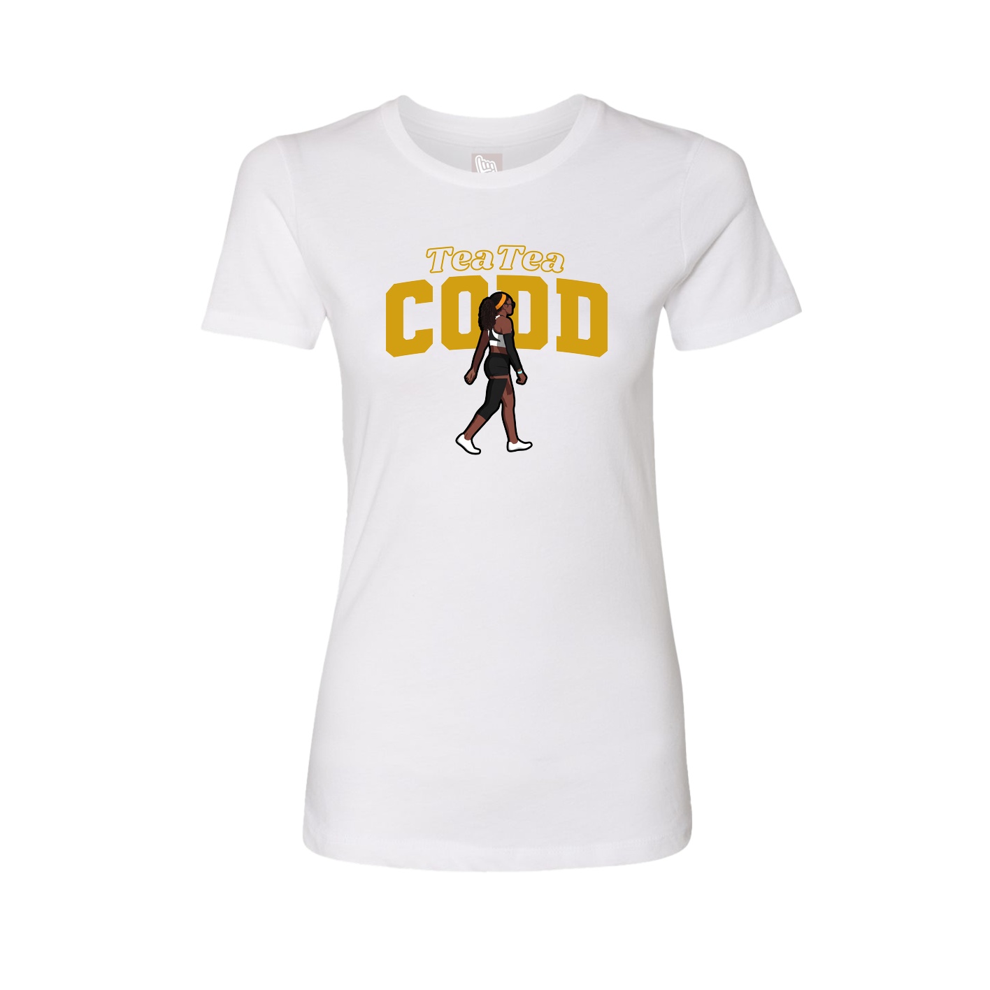 Fitted Women's Tee — Name Arch in White