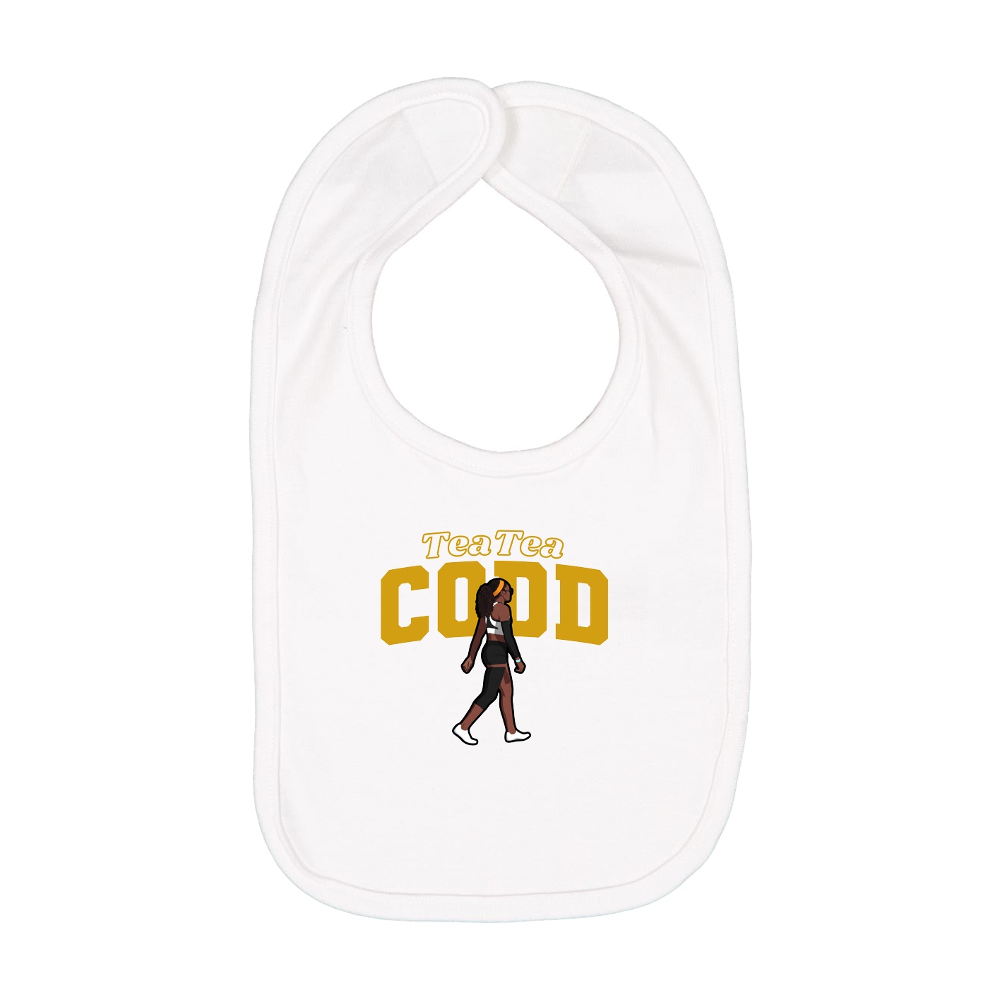 Infant Bib — Name Arch in White