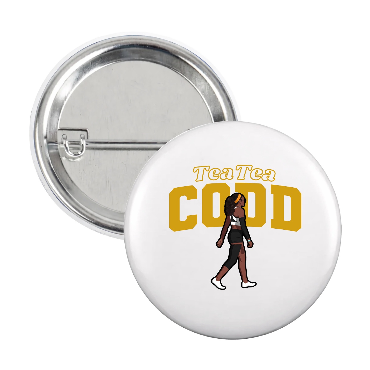 Game Day Button — Name Arch in White