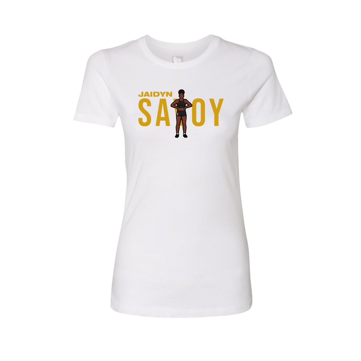 Fitted Women's Tee — Player Name in White