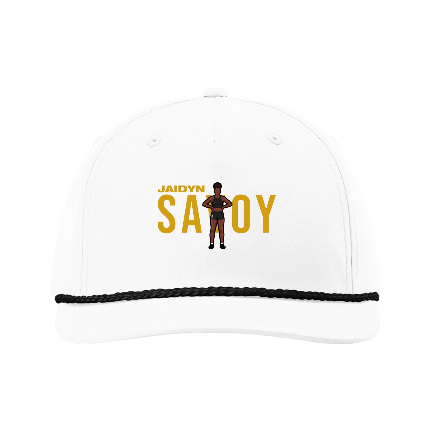 Five-Panel Classic Rope Cap — Player Name in White
