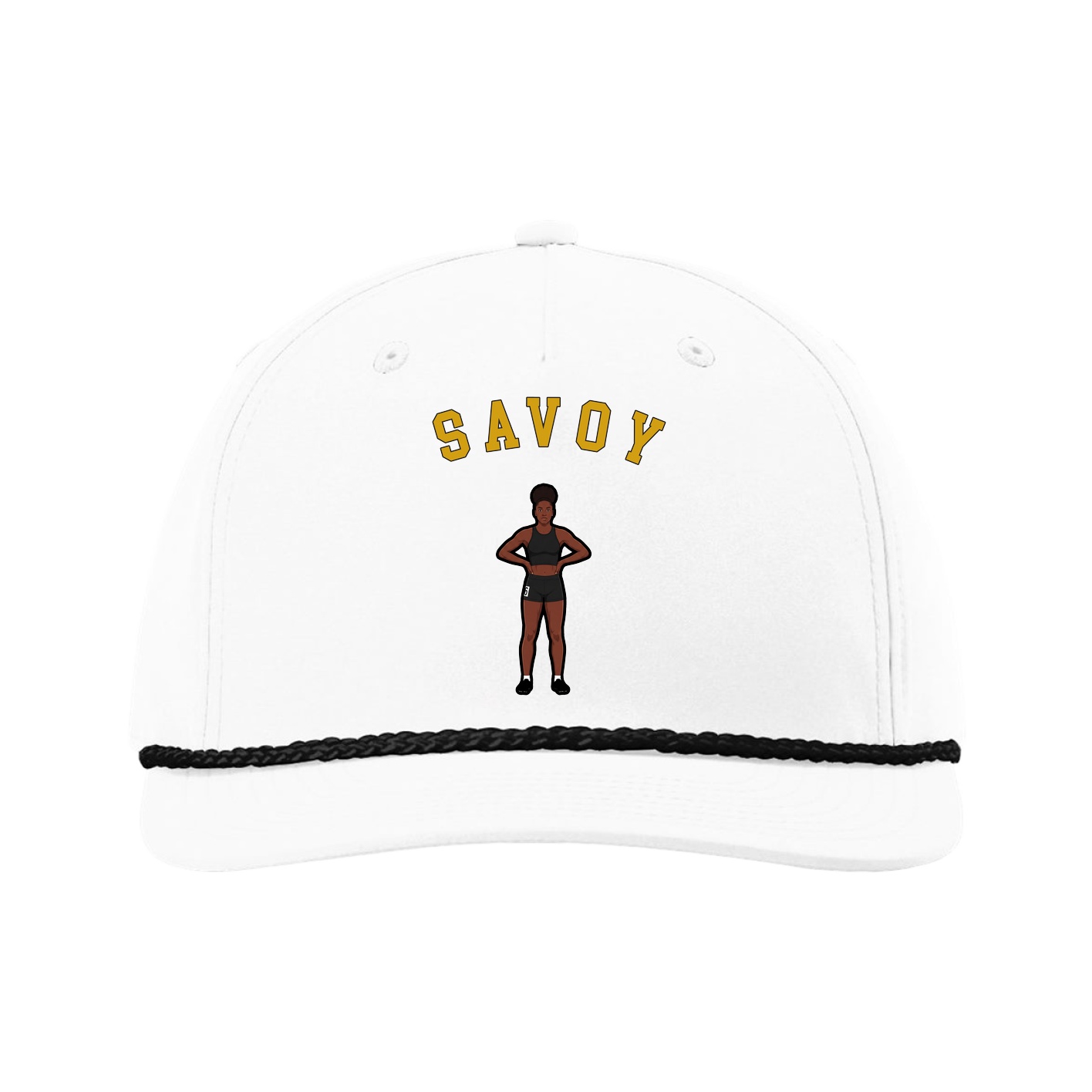 Five-Panel Classic Rope Cap — Shirsey Arch in White