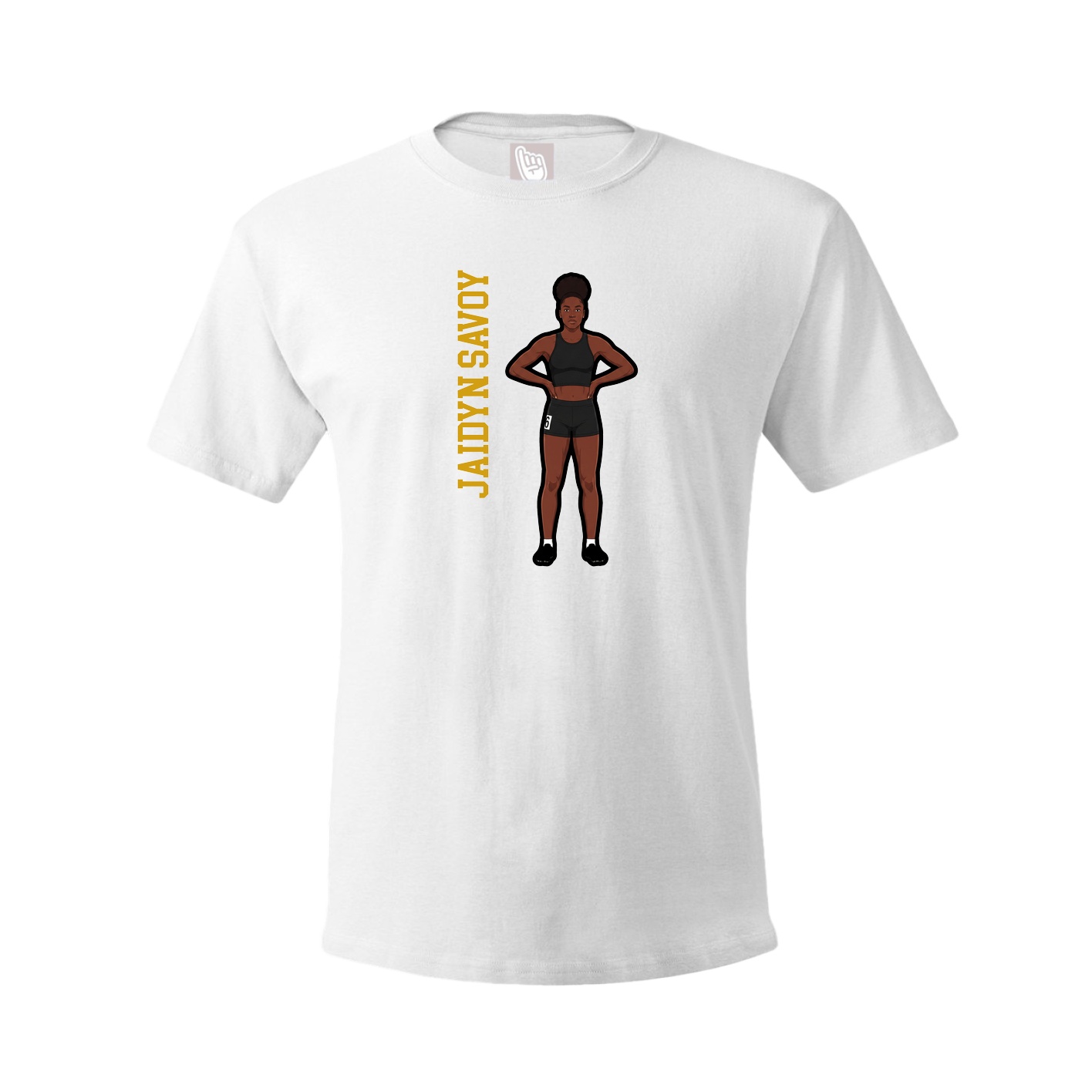 Tee — Name Vertical in White