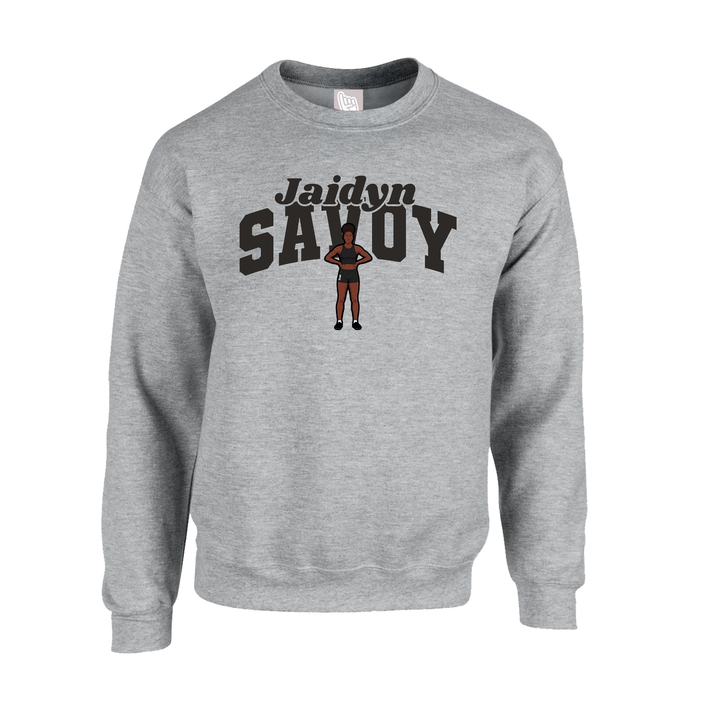 Fleece Crew — Signature Arch in Grey