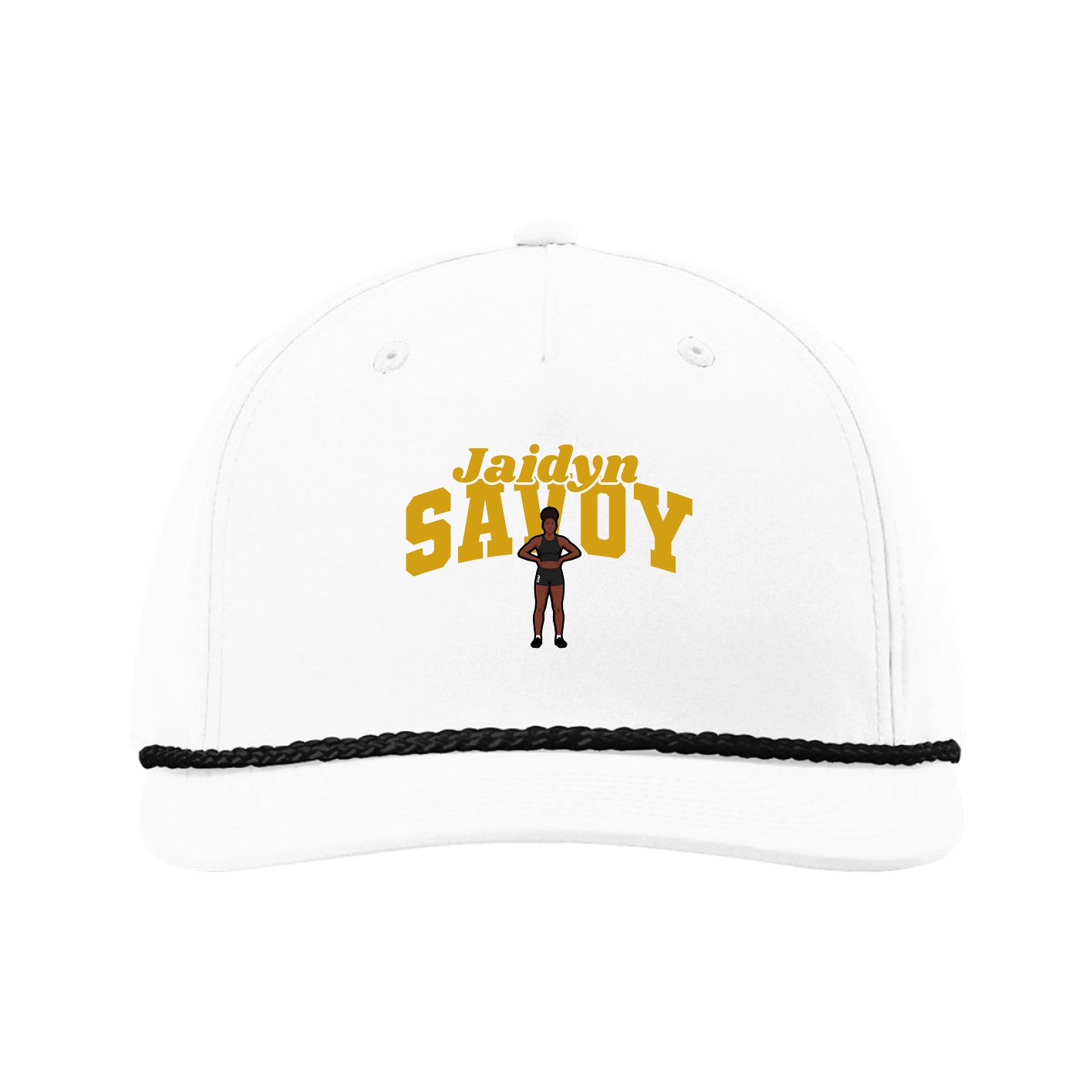 Five-Panel Classic Rope Cap — Signature Arch in White