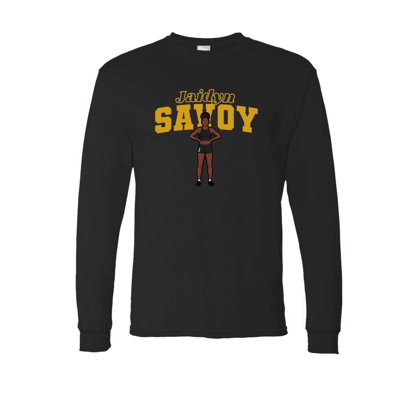 Long Sleeve Tee — Name Arch in Black