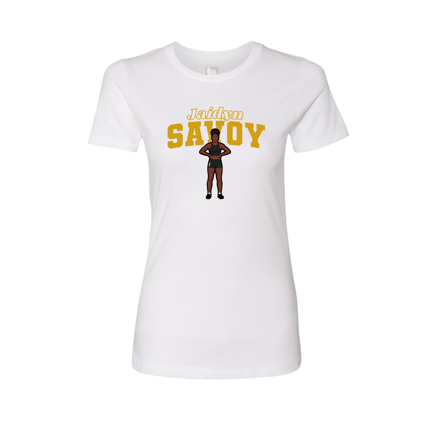 Fitted Women's Tee — Name Arch in White