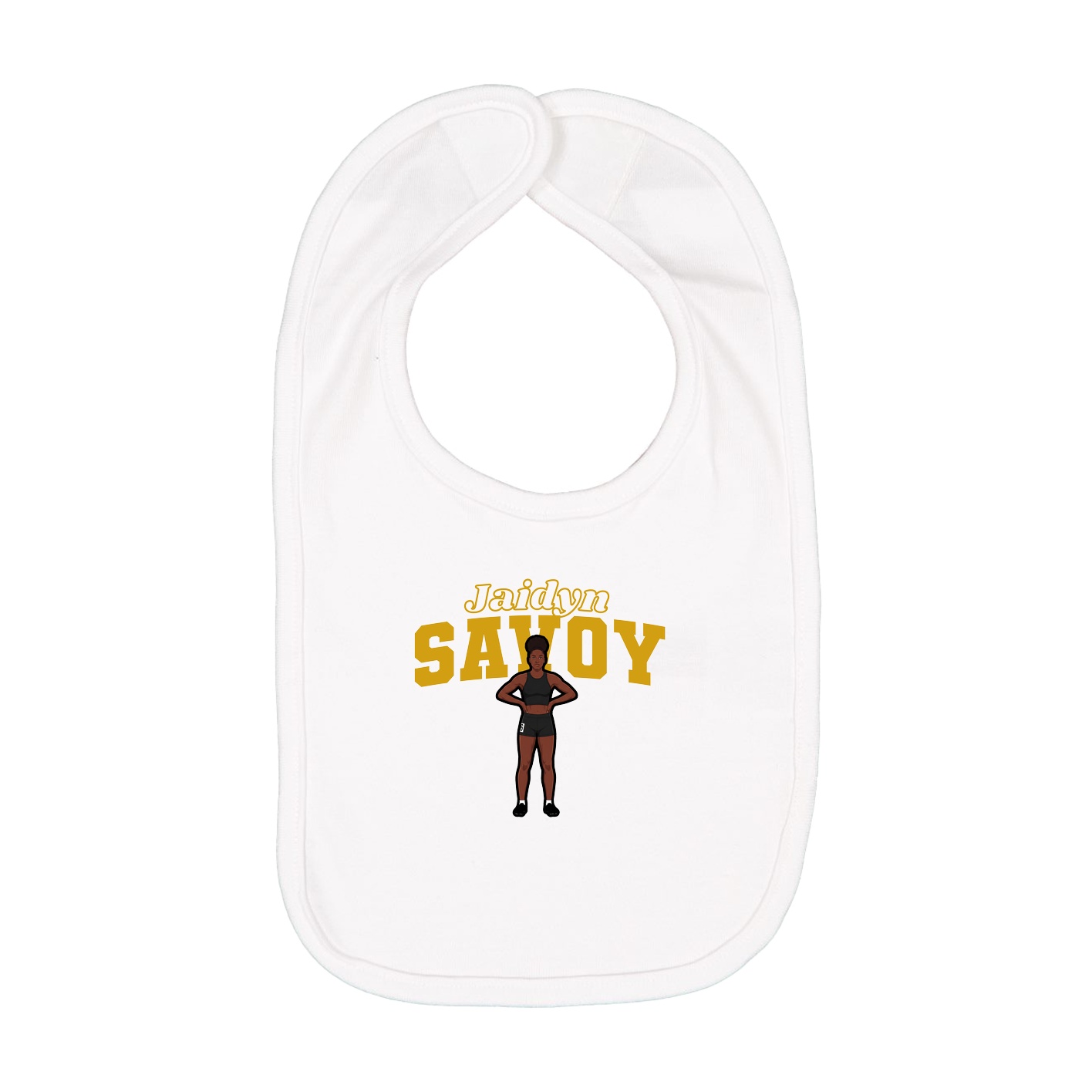 Infant Bib — Name Arch in White