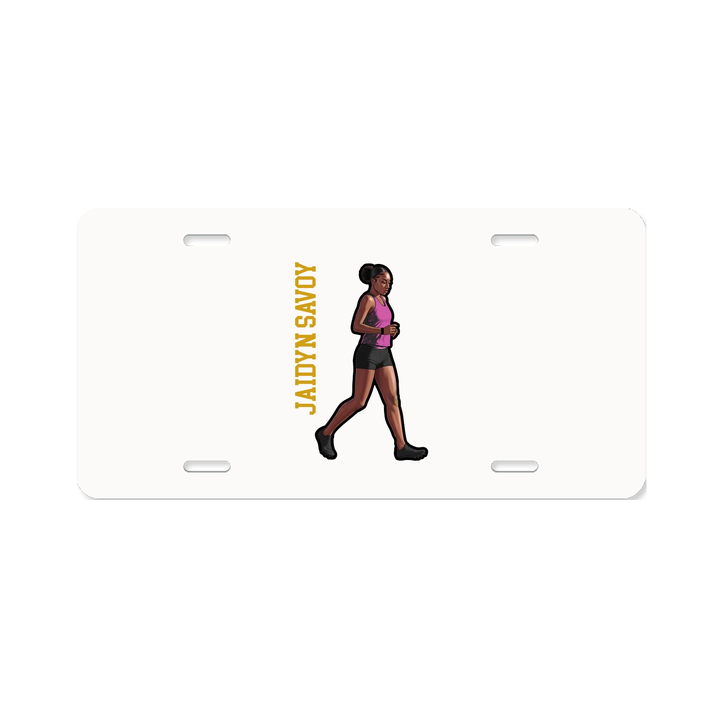 License Plate — Name Vertical in Classic