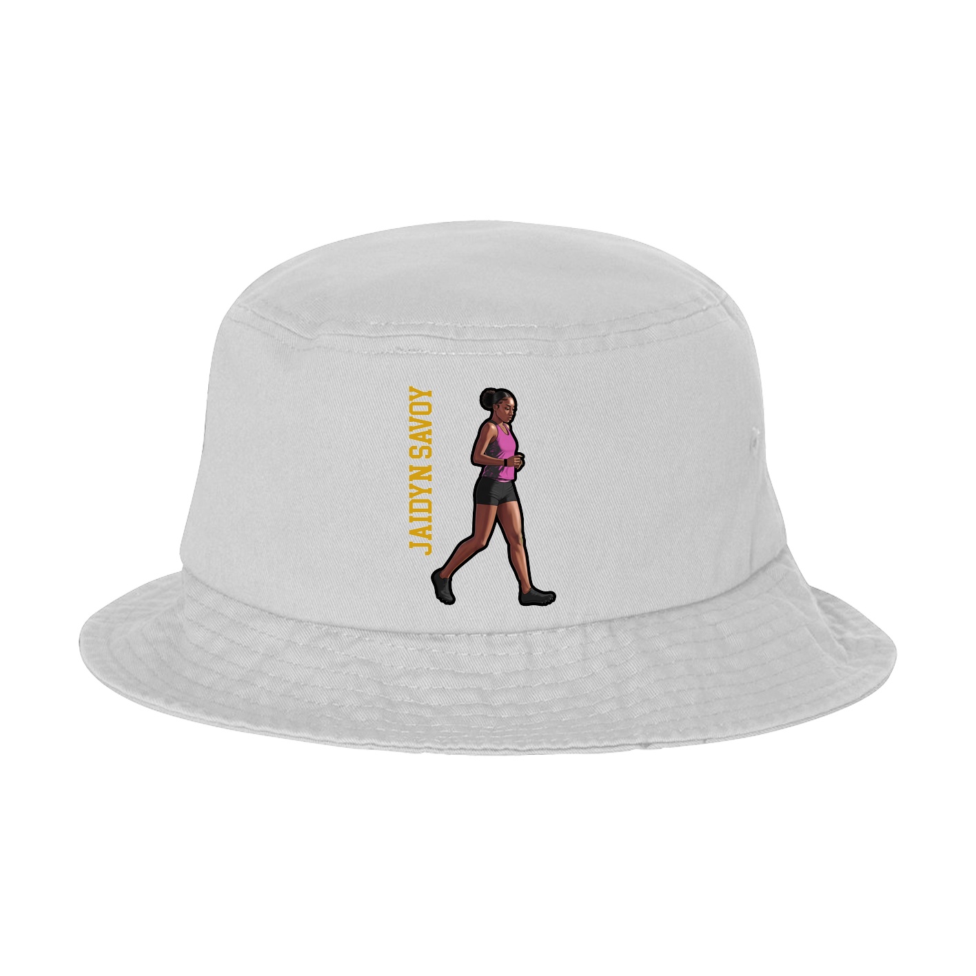 Bucket Cap — Name Vertical in White