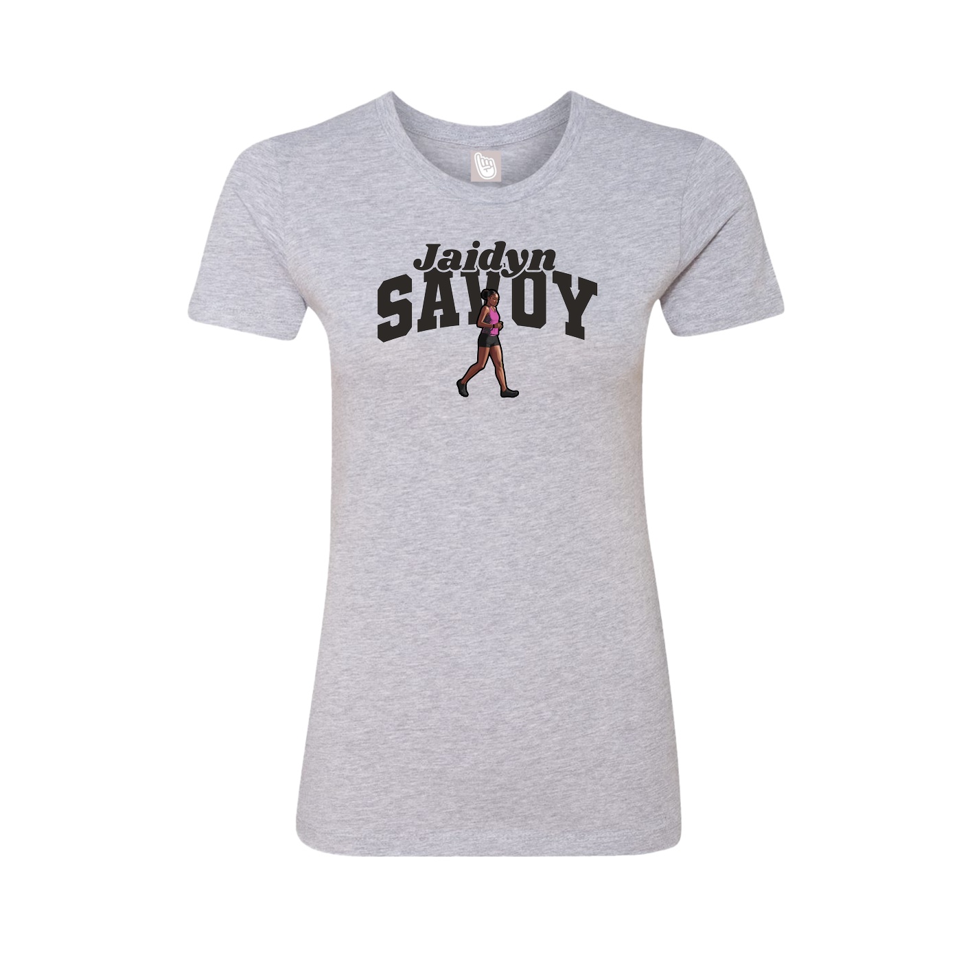 Fitted Women's Tee — Signature Arch in Grey