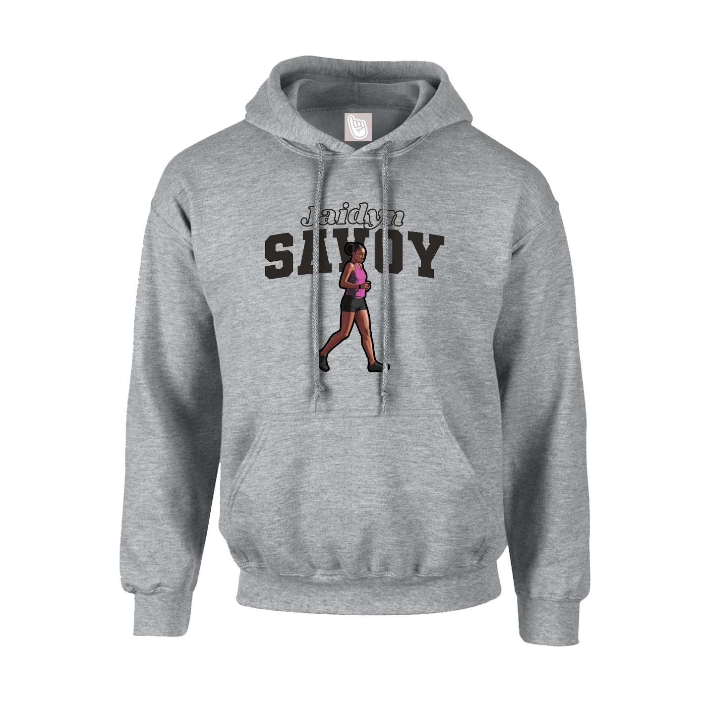 Hoodie — Name Arch in Grey