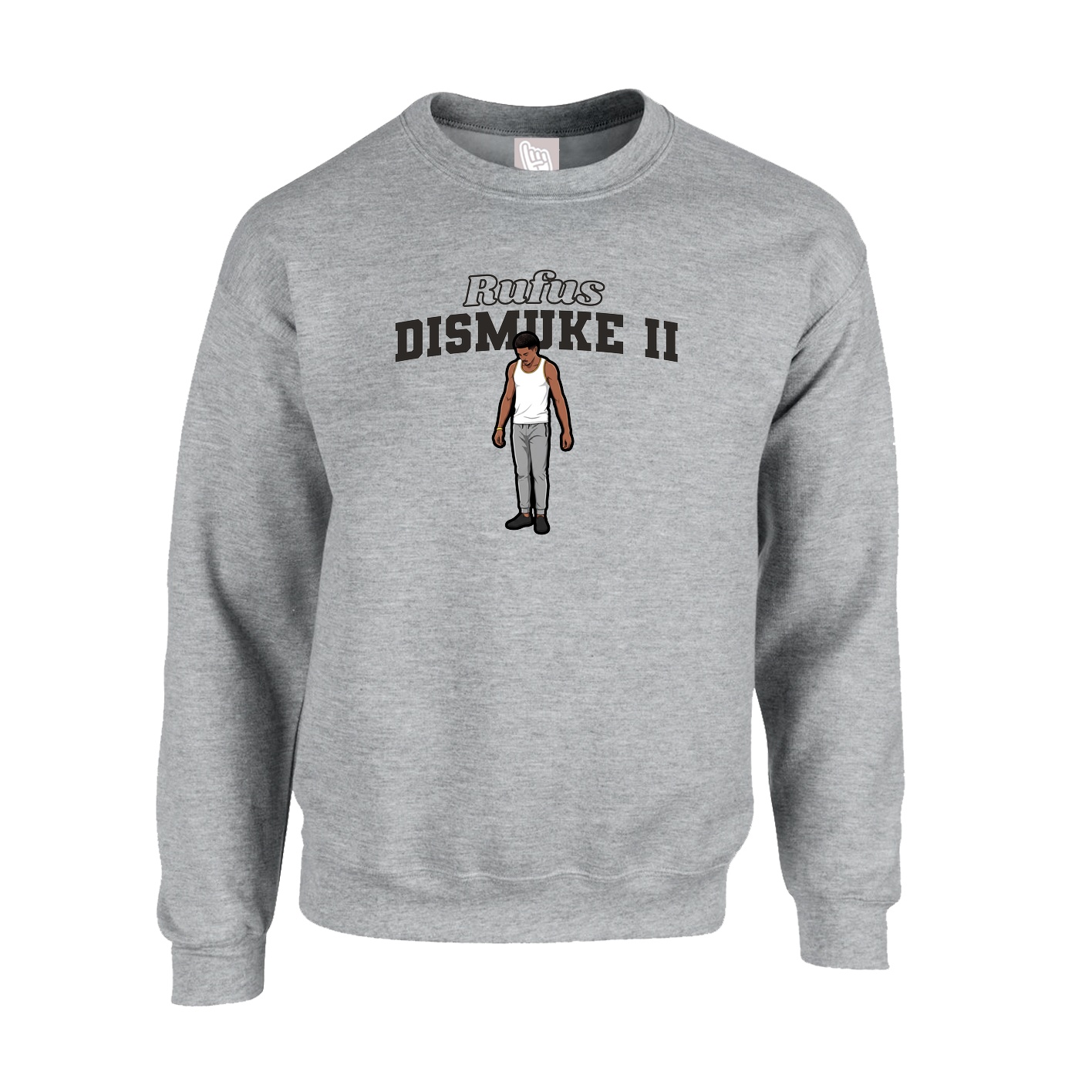 Fleece Crew — Name Arch in Grey
