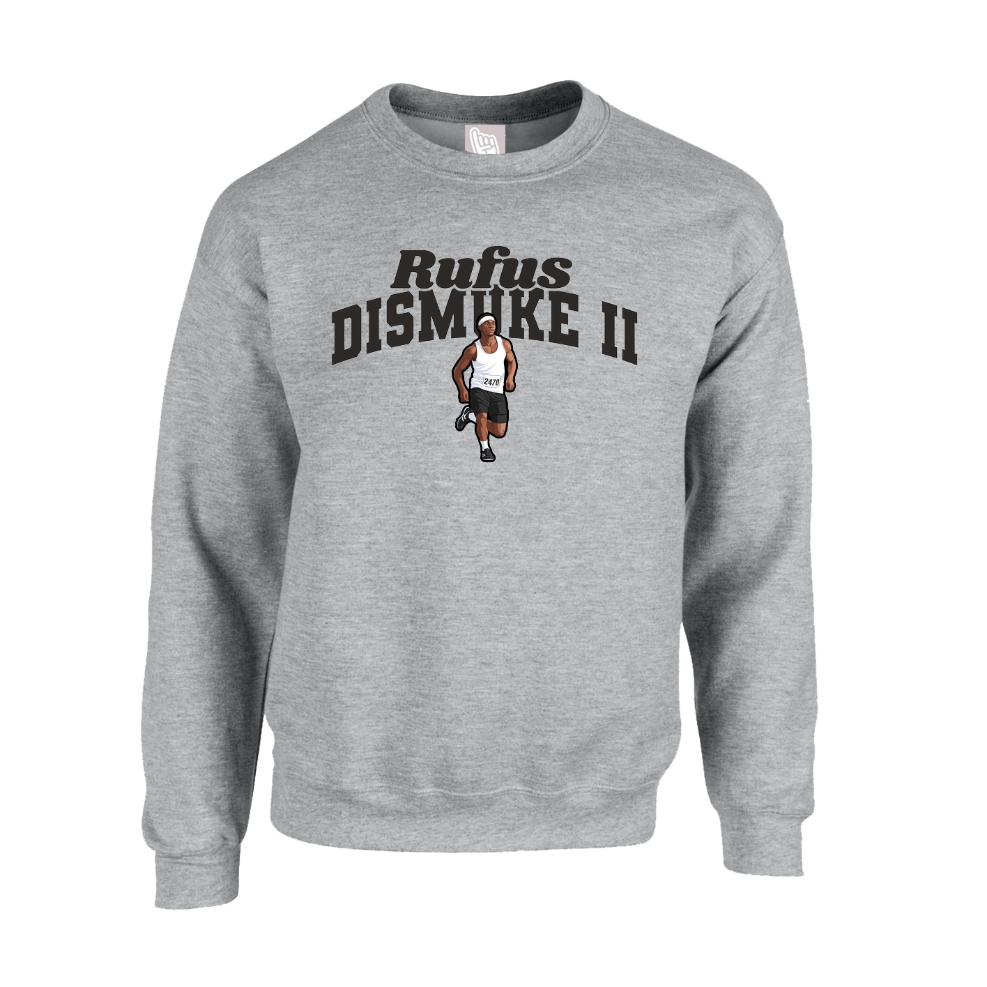 Fleece Crew — Signature Arch in Grey