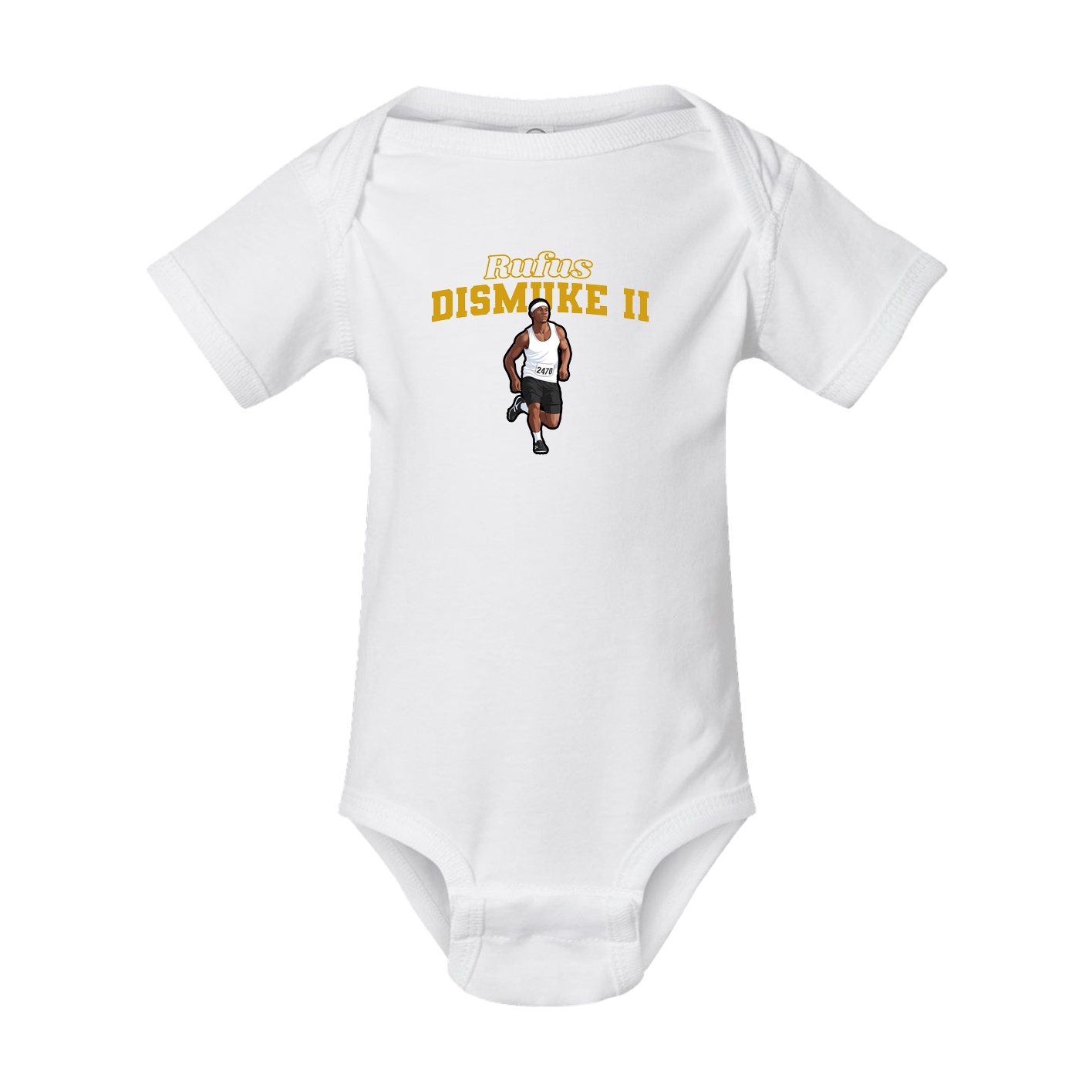 Baby Onesie — Name Arch in White