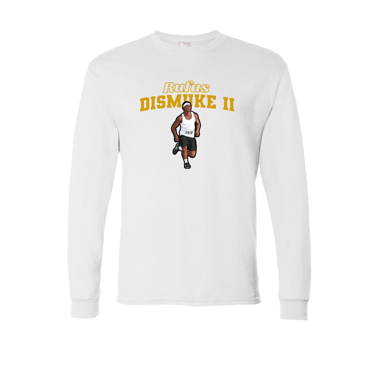 Long Sleeve Tee — Name Arch in White