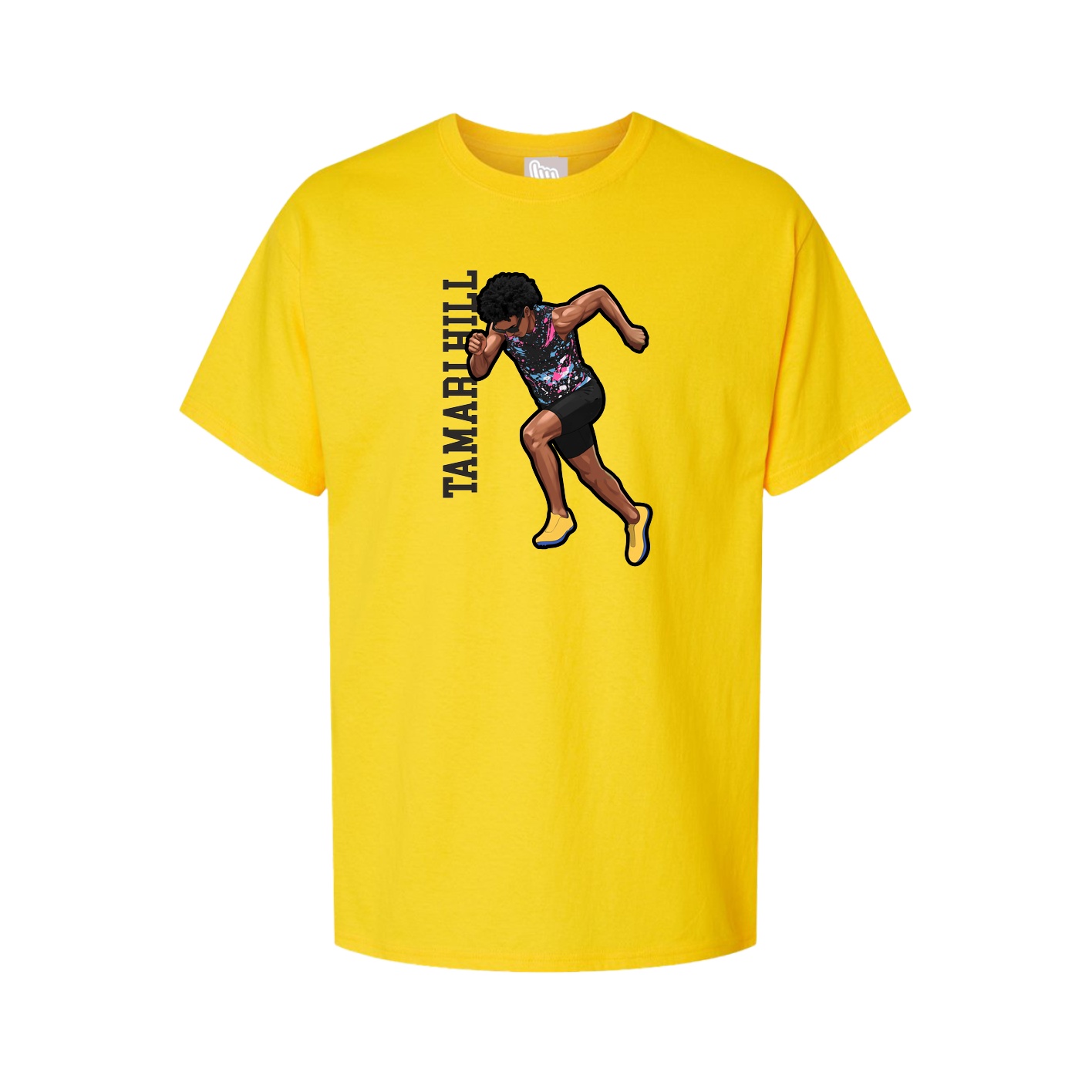 Youth Tee — Name Vertical in Gold