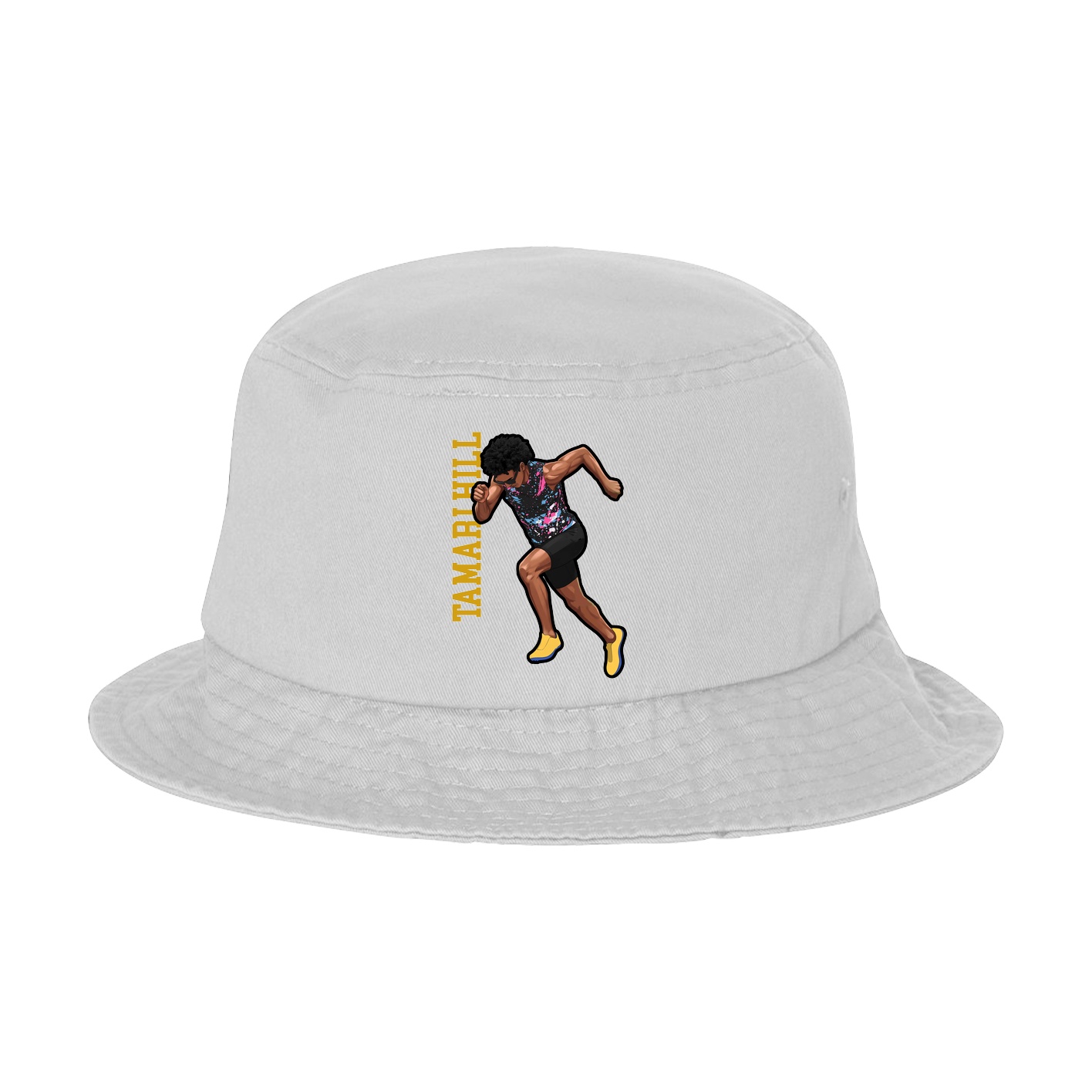 Bucket Cap — Name Vertical in White