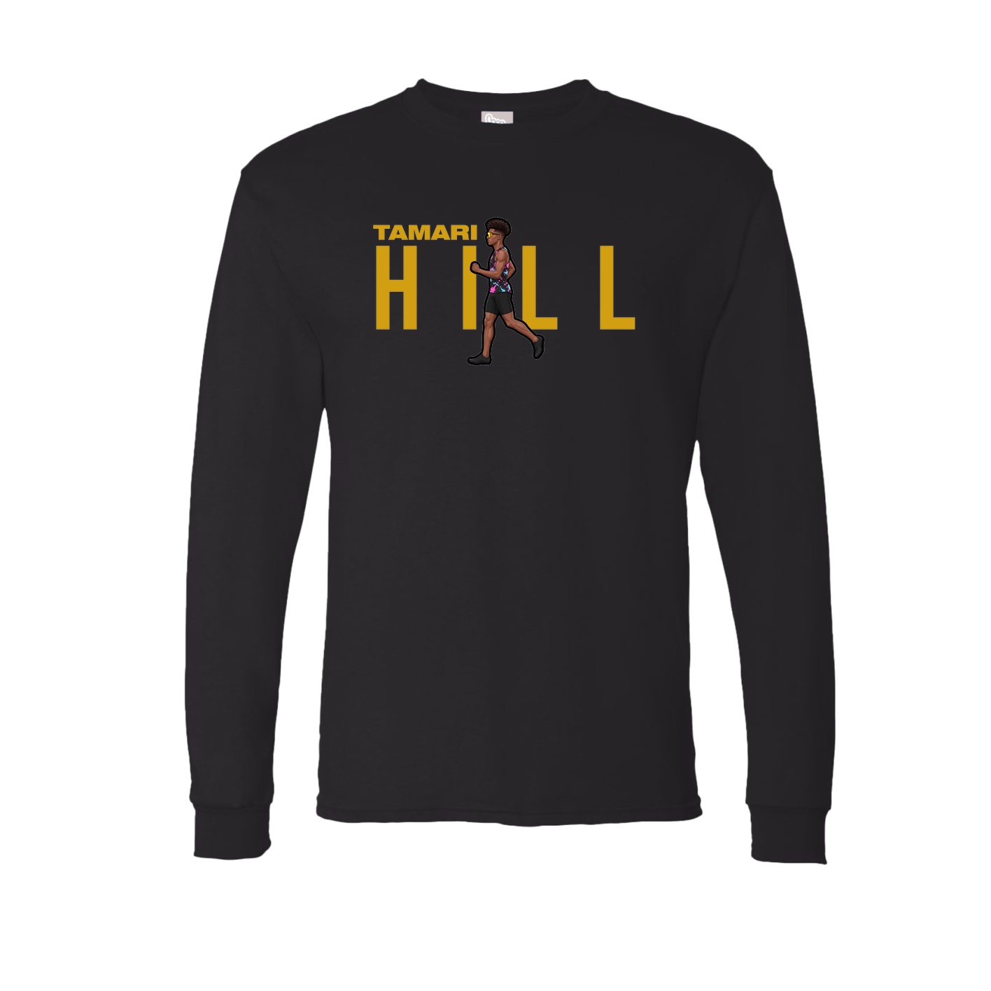 Long Sleeve Tee — Player Name in Black