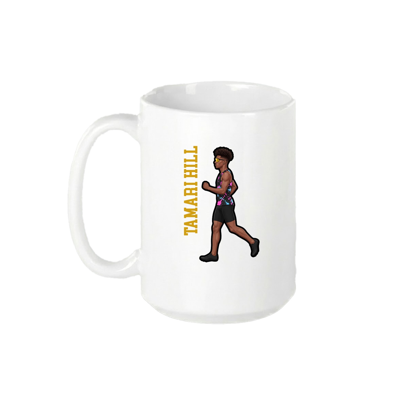 15oz Coffee Mug — Name Vertical in White