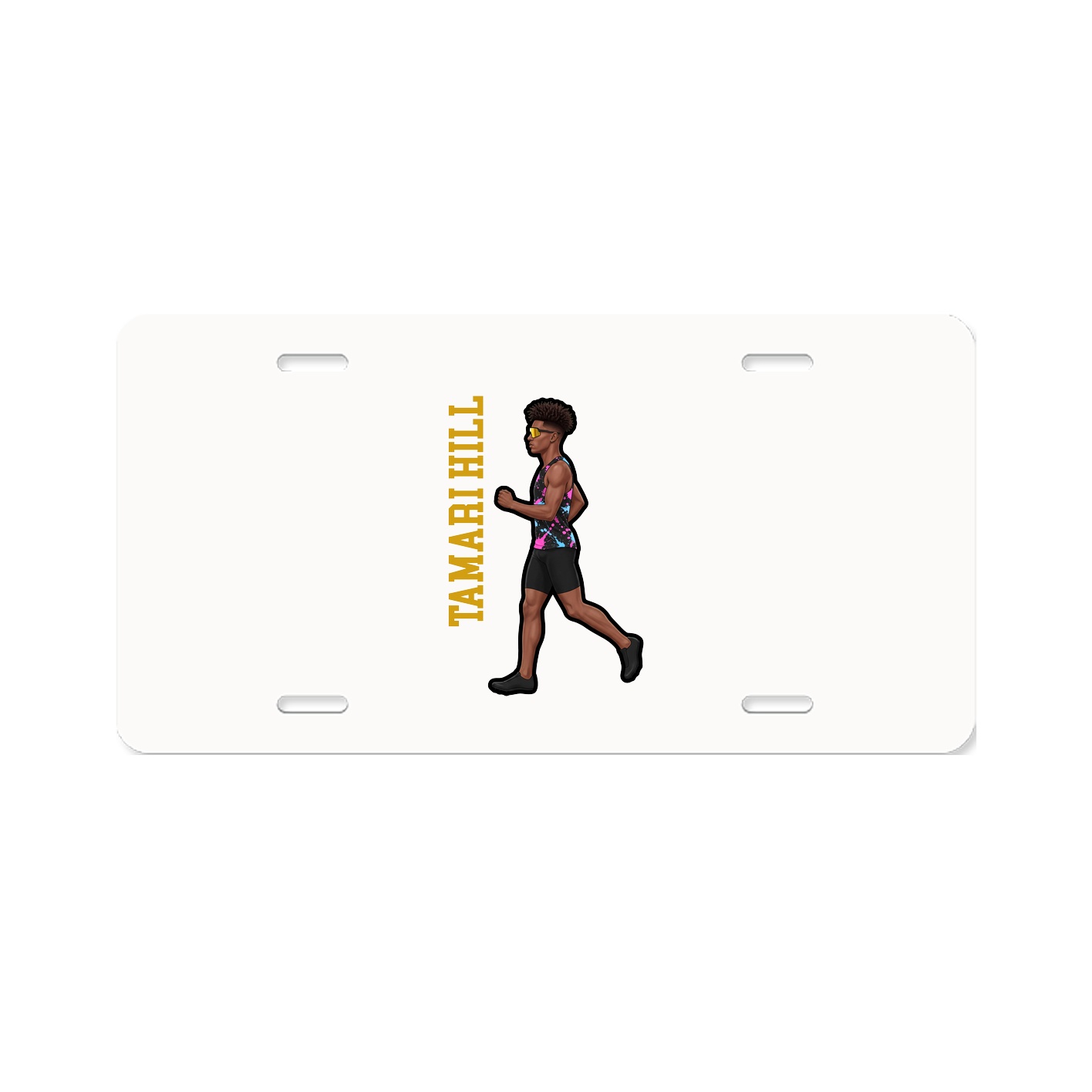 License Plate — Name Vertical in Classic