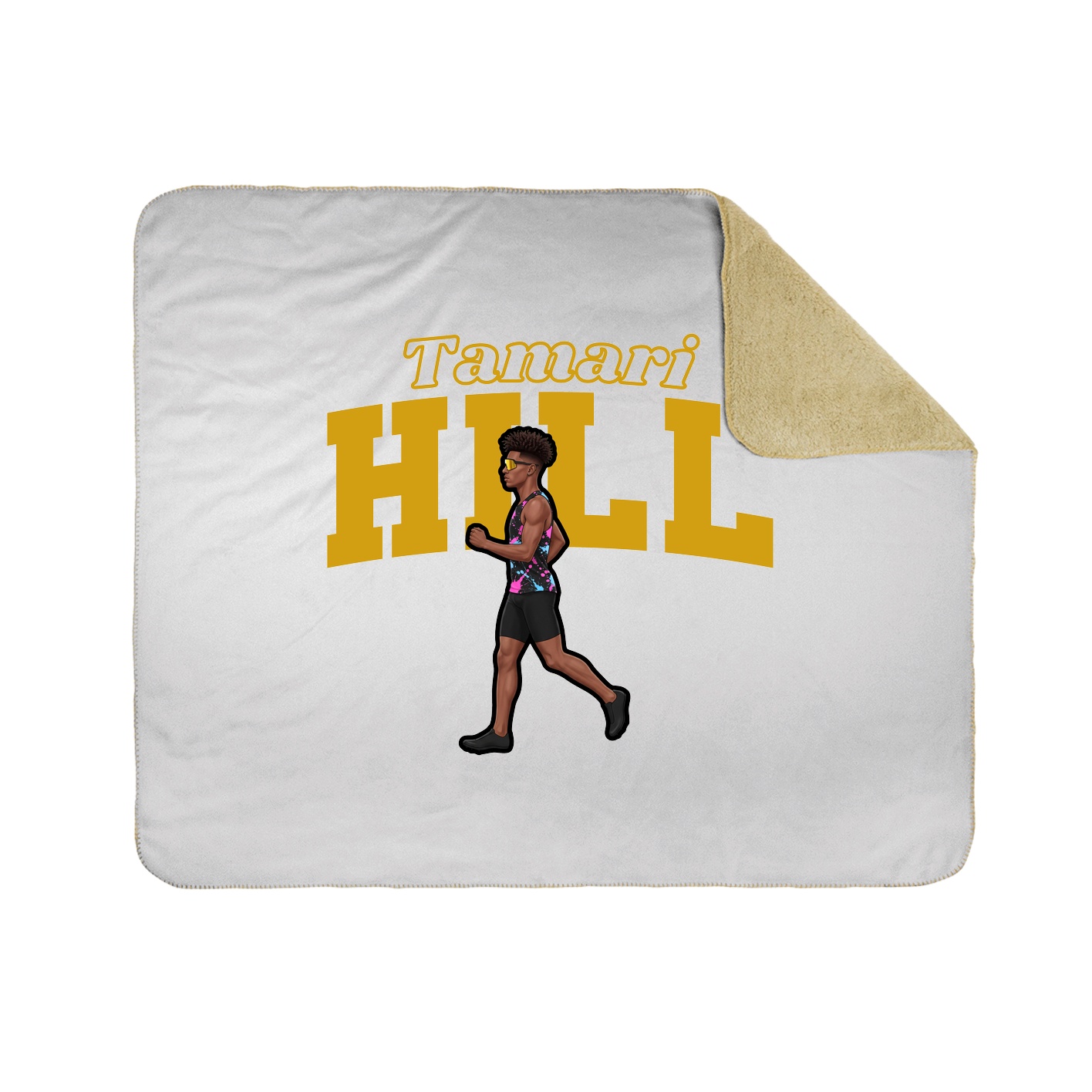 Throw Blanket — Name Arch in White