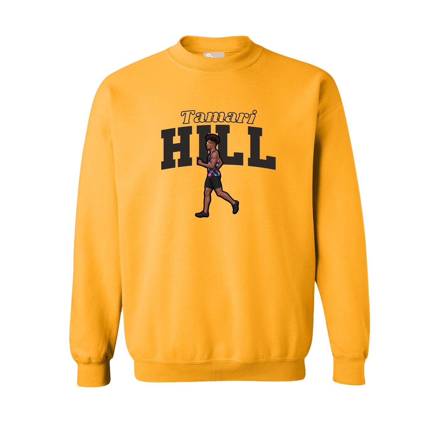 Fleece Crew — Name Arch in Gold