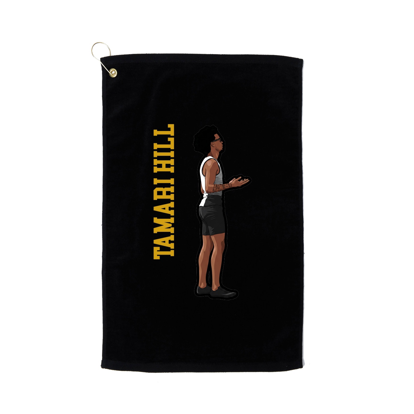 Golf Towel — Name Vertical in Black