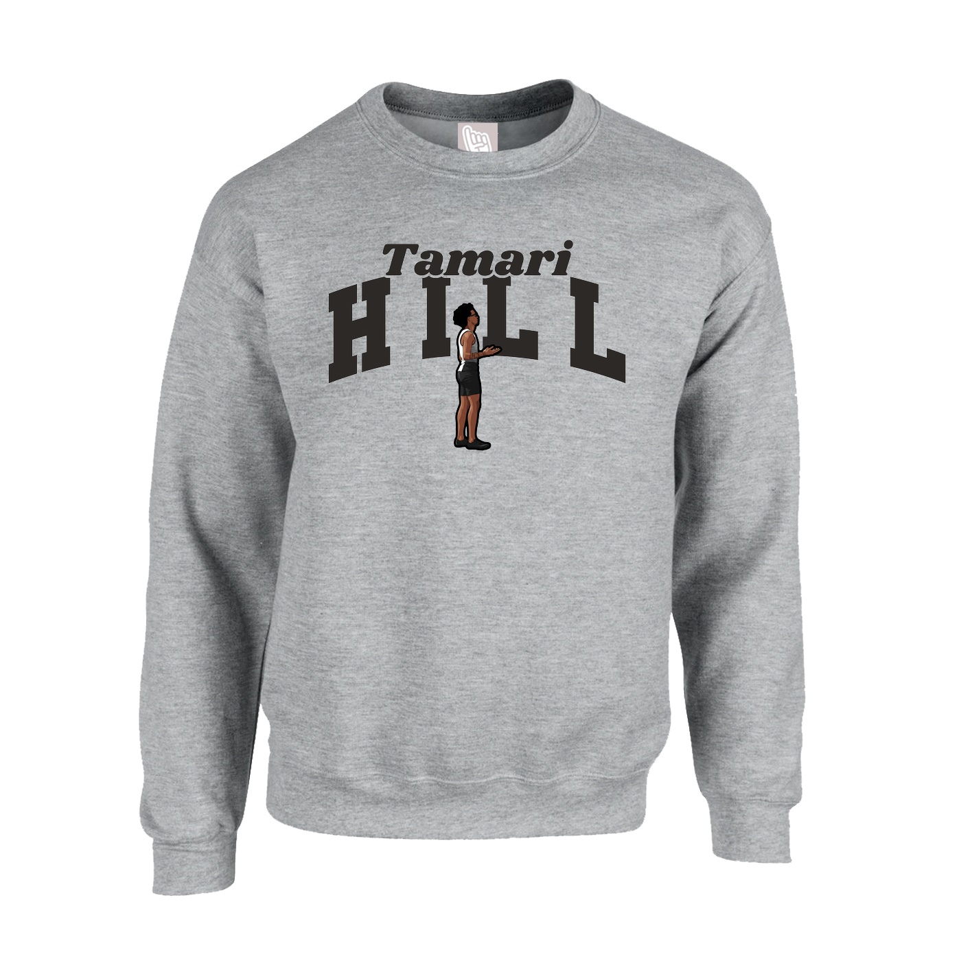 Fleece Crew — Signature Arch in Grey