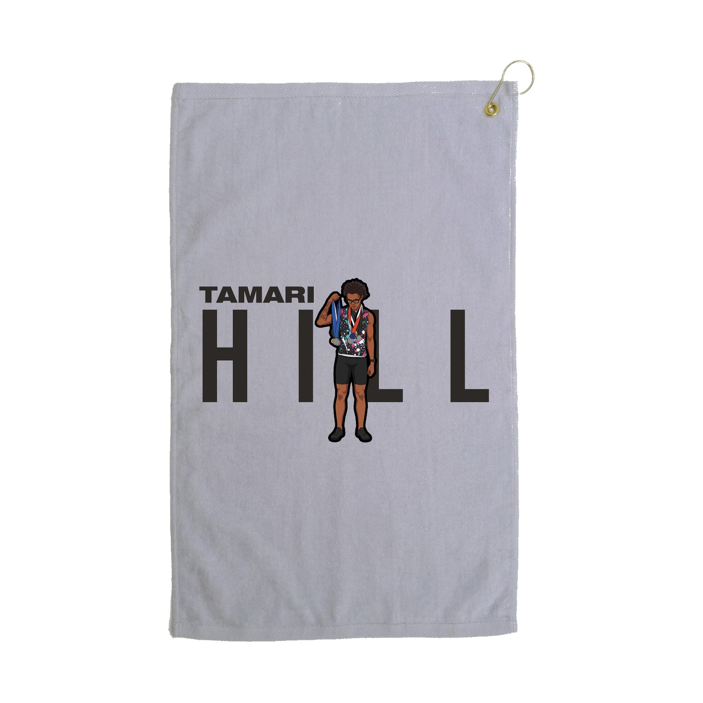 Golf Towel — Player Name in Grey