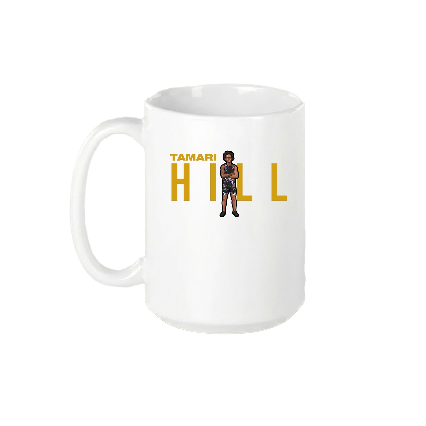 15oz Coffee Mug — Player Name in White