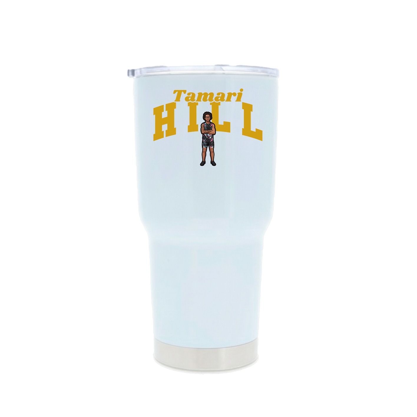 30oz Stainless Steel Tumbler — Signature Arch in White