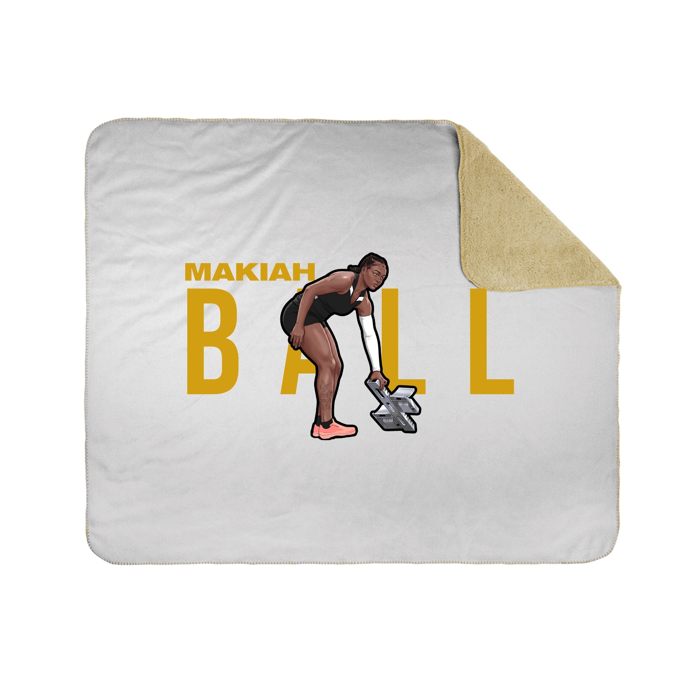 Throw Blanket — Player Name in White
