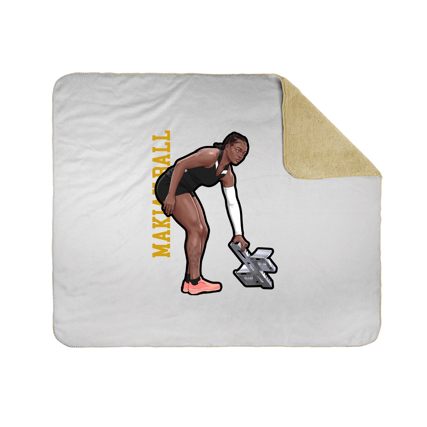 Throw Blanket — Name Vertical in White