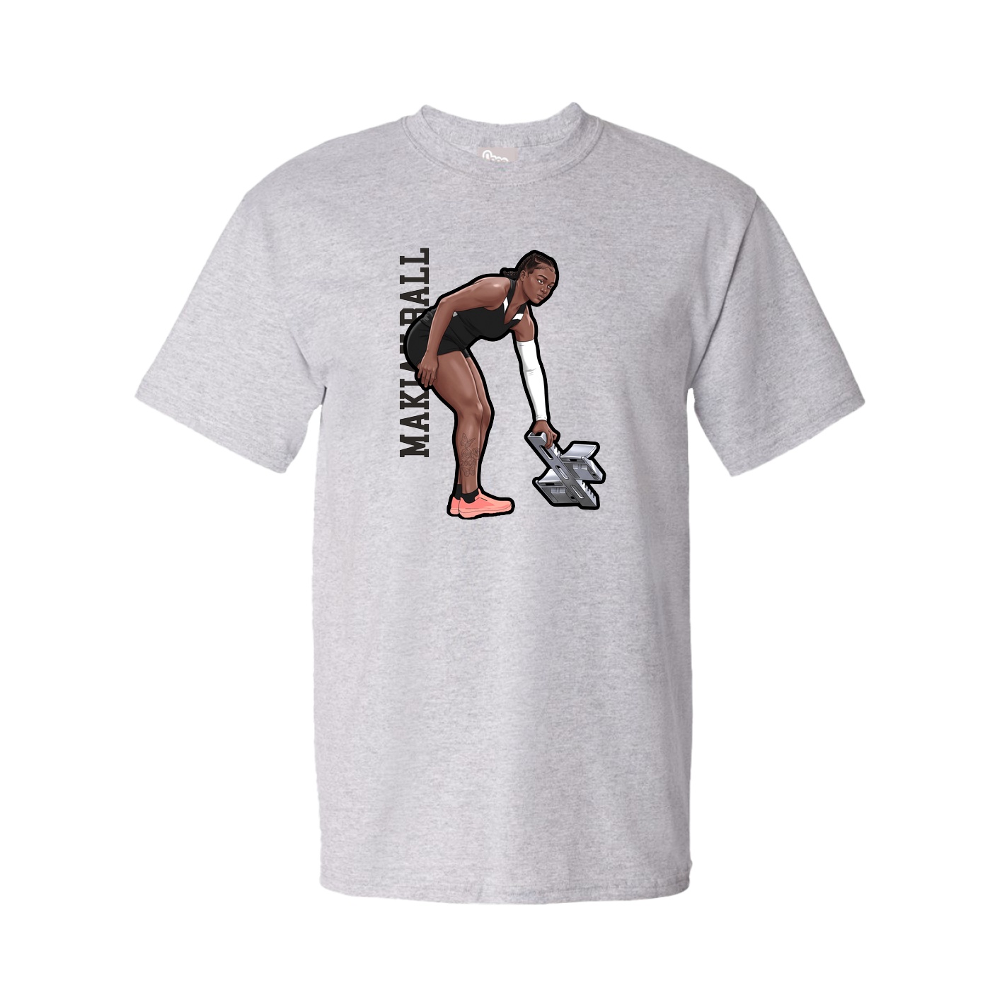 Tee — Name Vertical in Grey