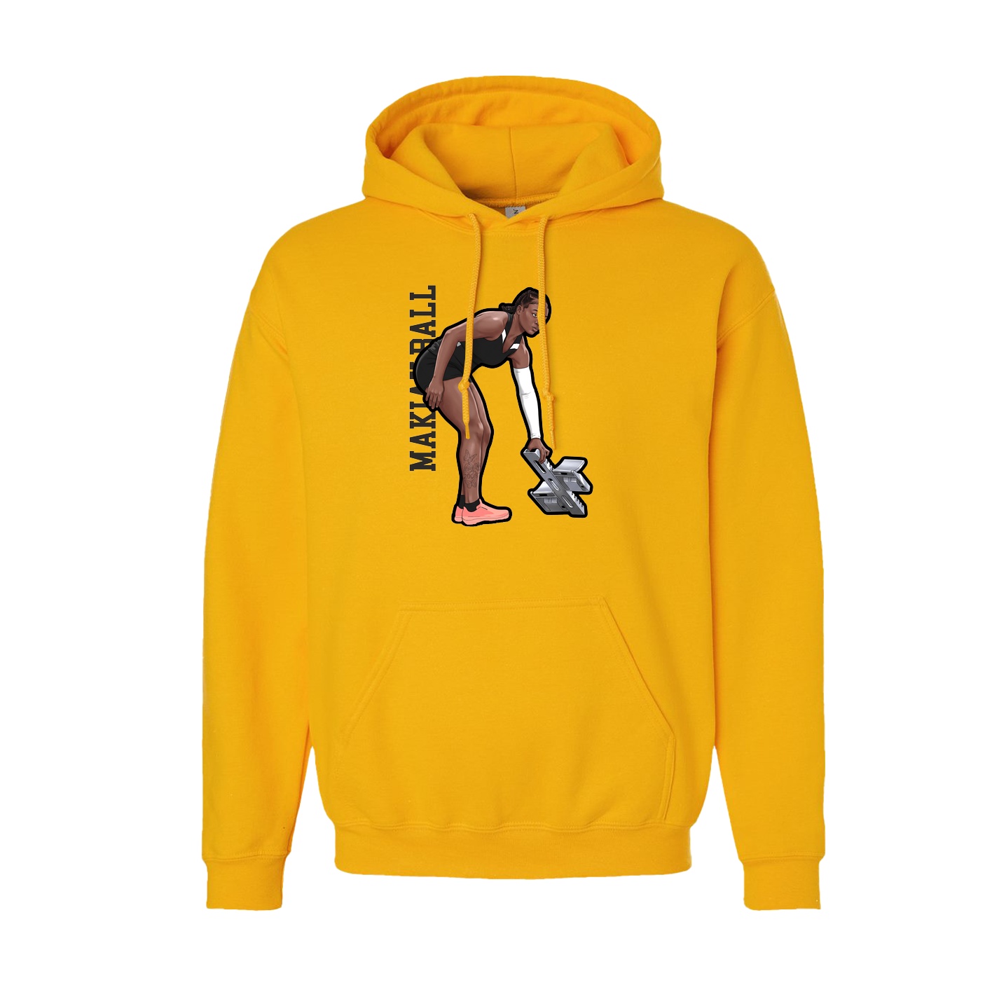 Hoodie — Name Vertical in Gold